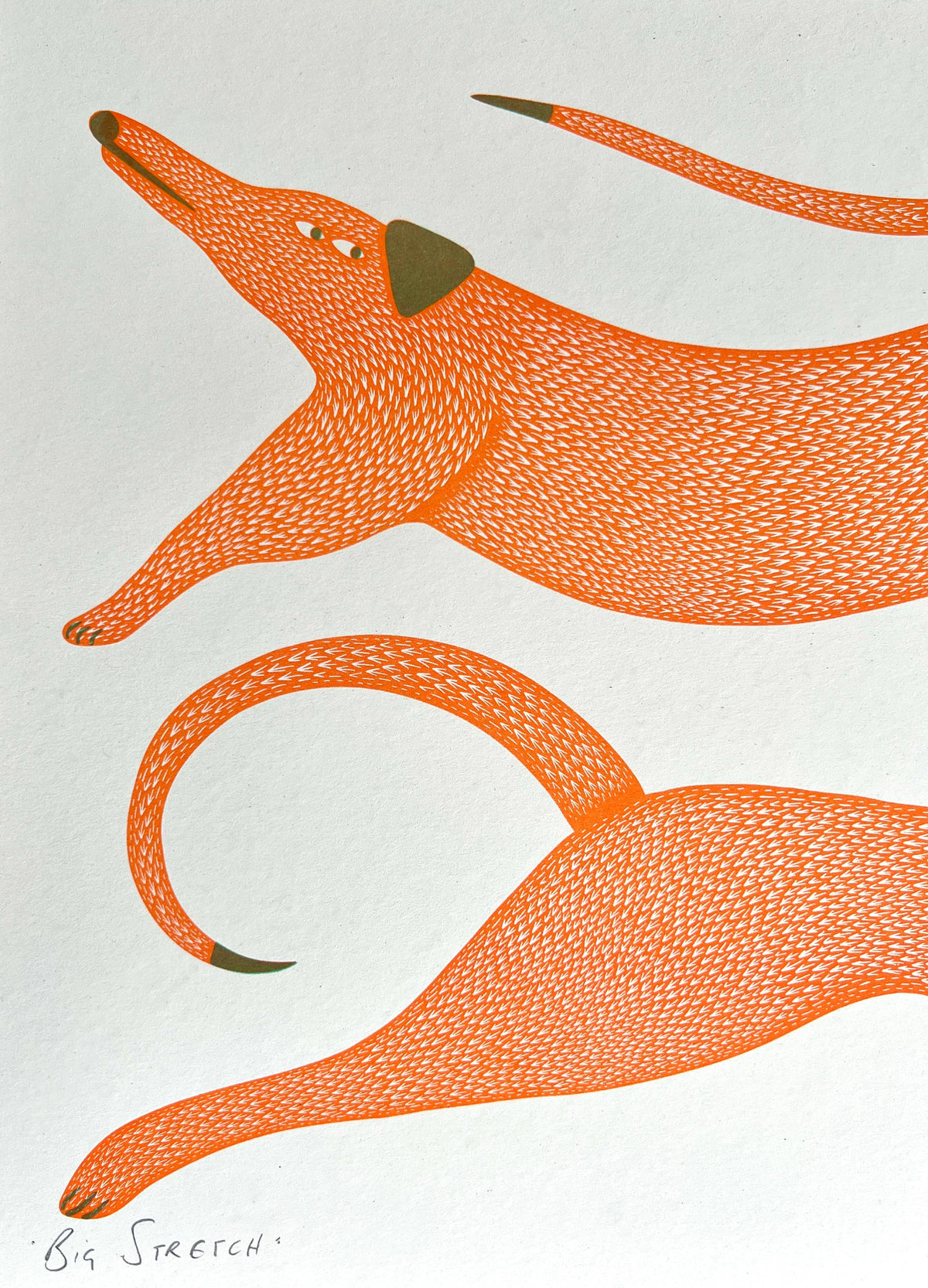 "Big Stretch" Unframed A3 Riso Print by Strangford - Lifestory