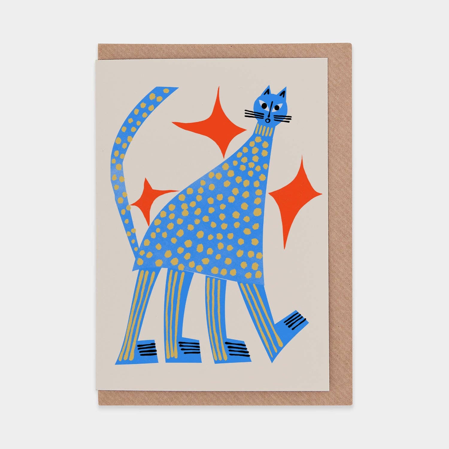 Tall Blue Cat Card | Blank - Lifestory