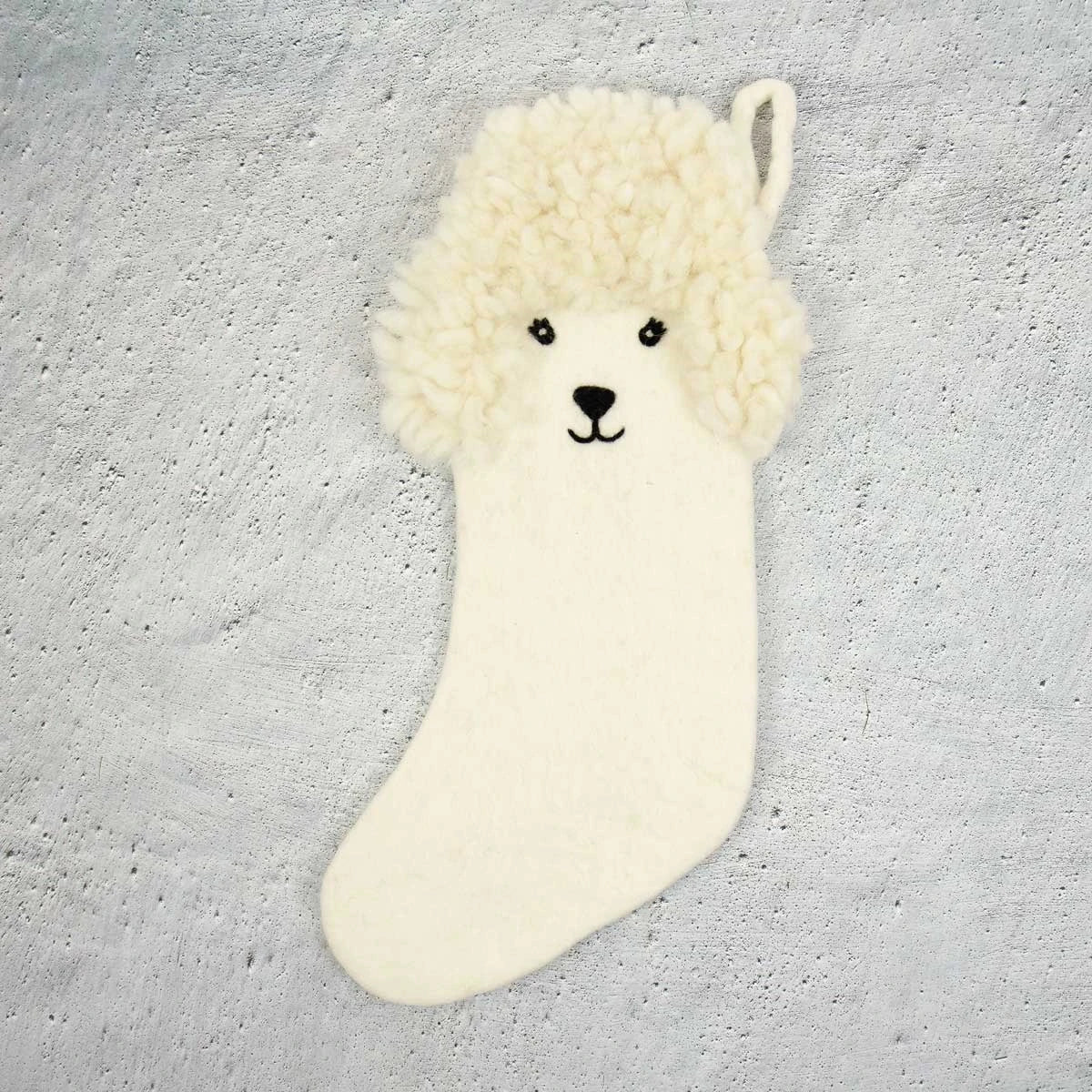 Lamb Hand Felted Stocking