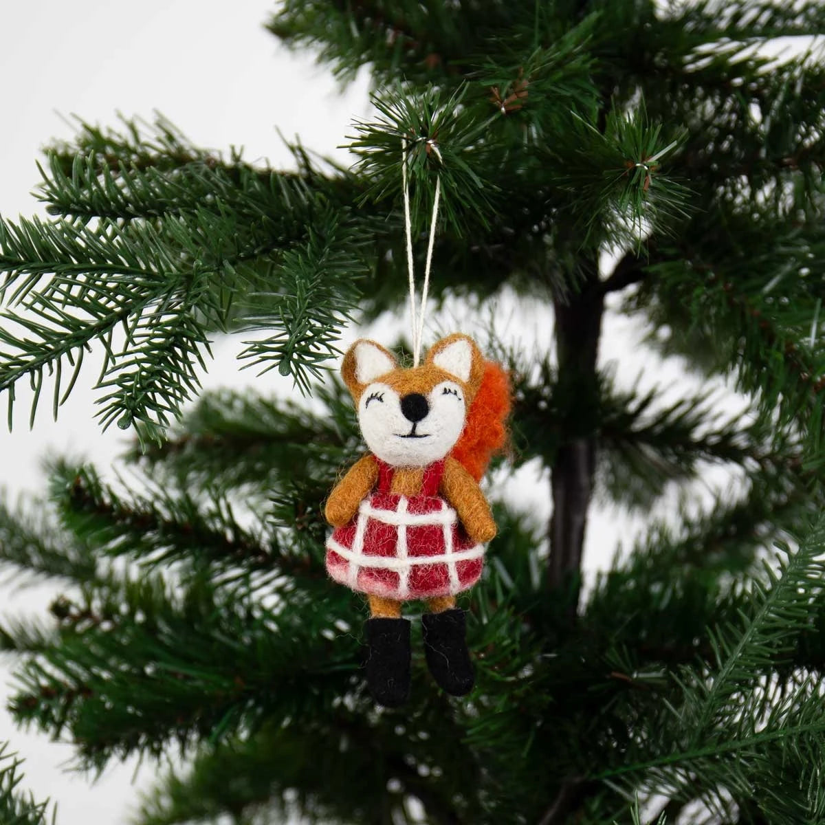 The Shy Fox Hand Felted Hanging Ornament