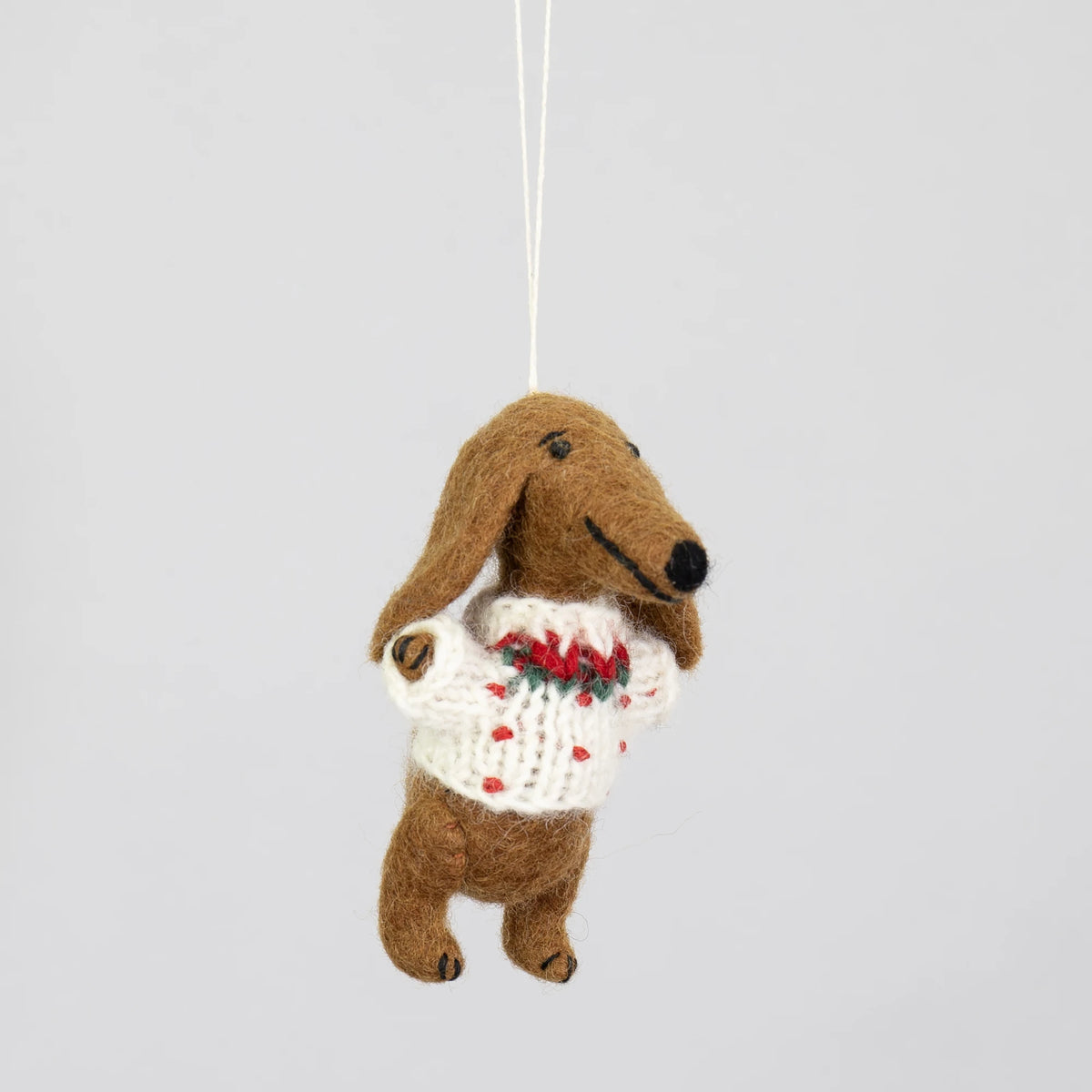 The Dachshund Hand Felted Hanging Ornament - Lifestory
