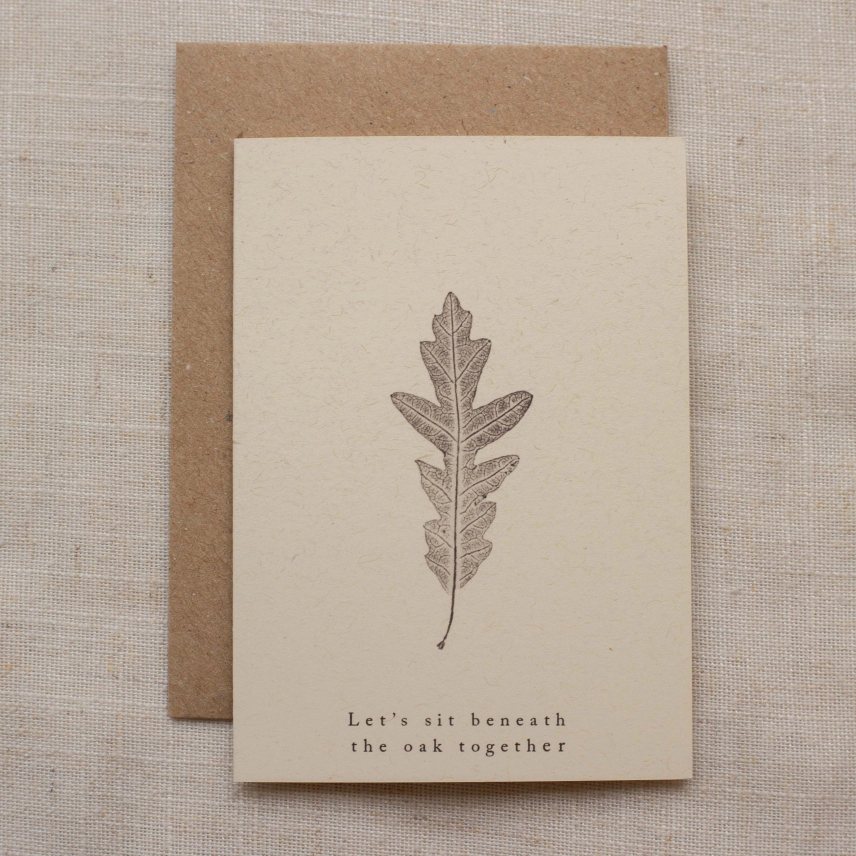 Oak Leaf A7 Botanical Monoprint Quote Card by Alicia Breakspear - Lifestory