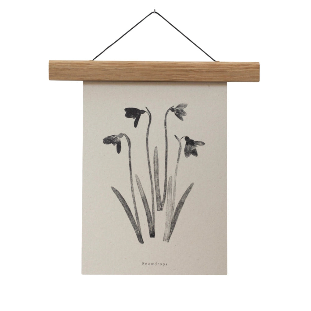 Snowdrops A4 Botanical Monoprint Unframed Print by Alicia Breakspear - Lifestory