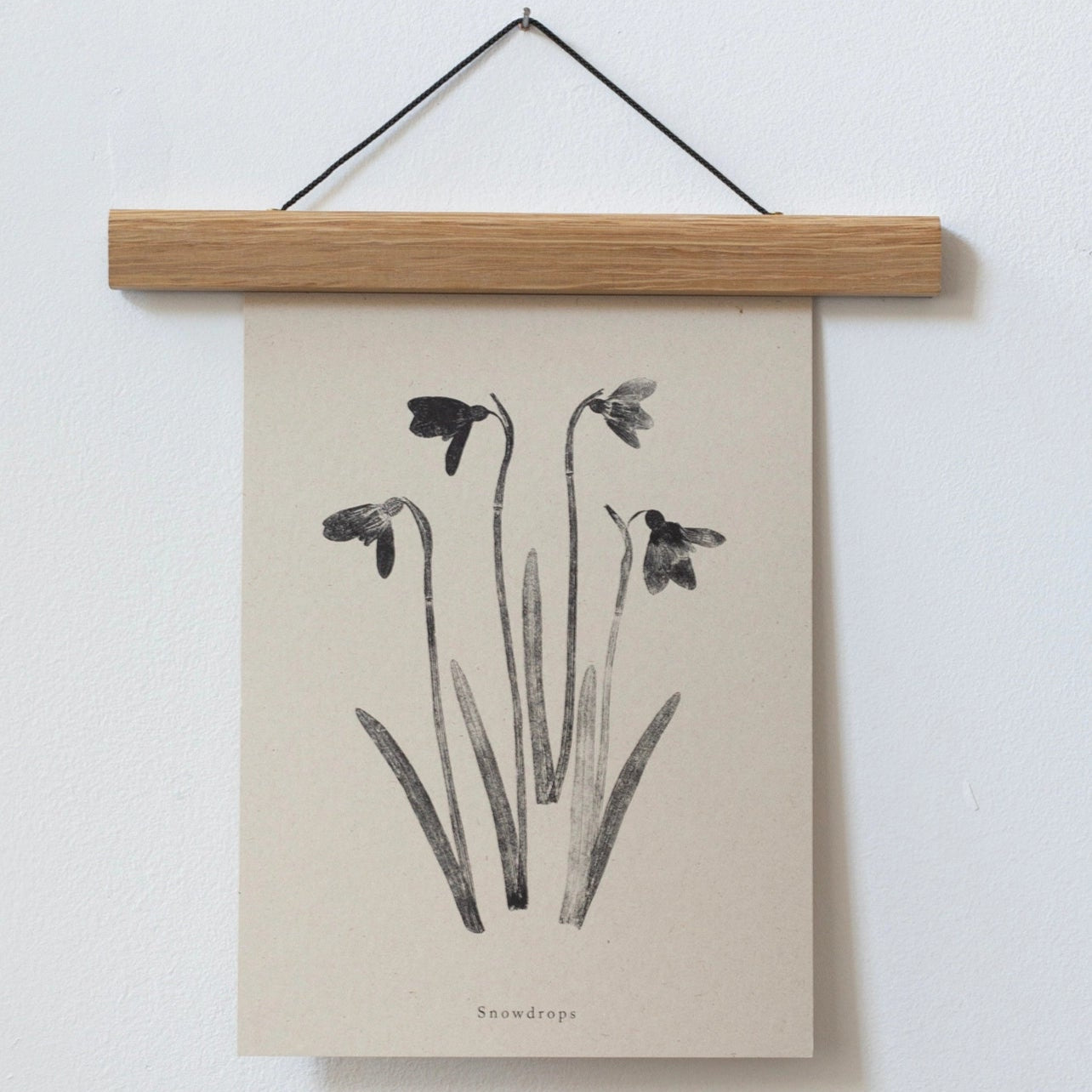 Snowdrops A4 Botanical Monoprint Unframed Print by Alicia Breakspear - Lifestory