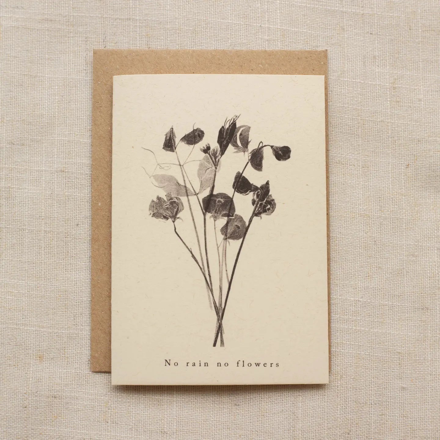 Sweet Peas A7 Botanical Monoprint Quote Card by Alicia Breakspear - Lifestory