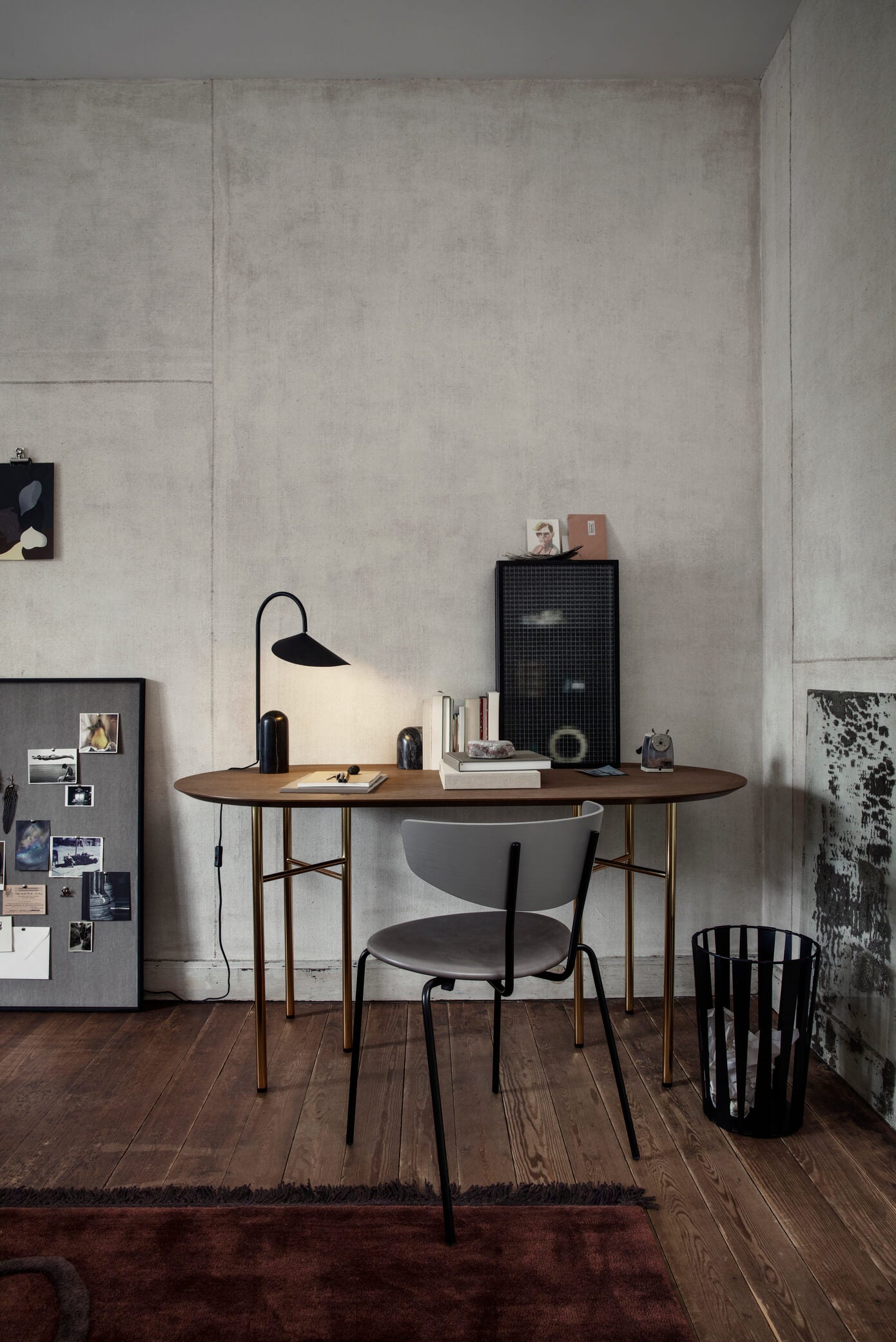 Arum Table Lamp | Black/Black Marble | by ferm Living - Lifestory