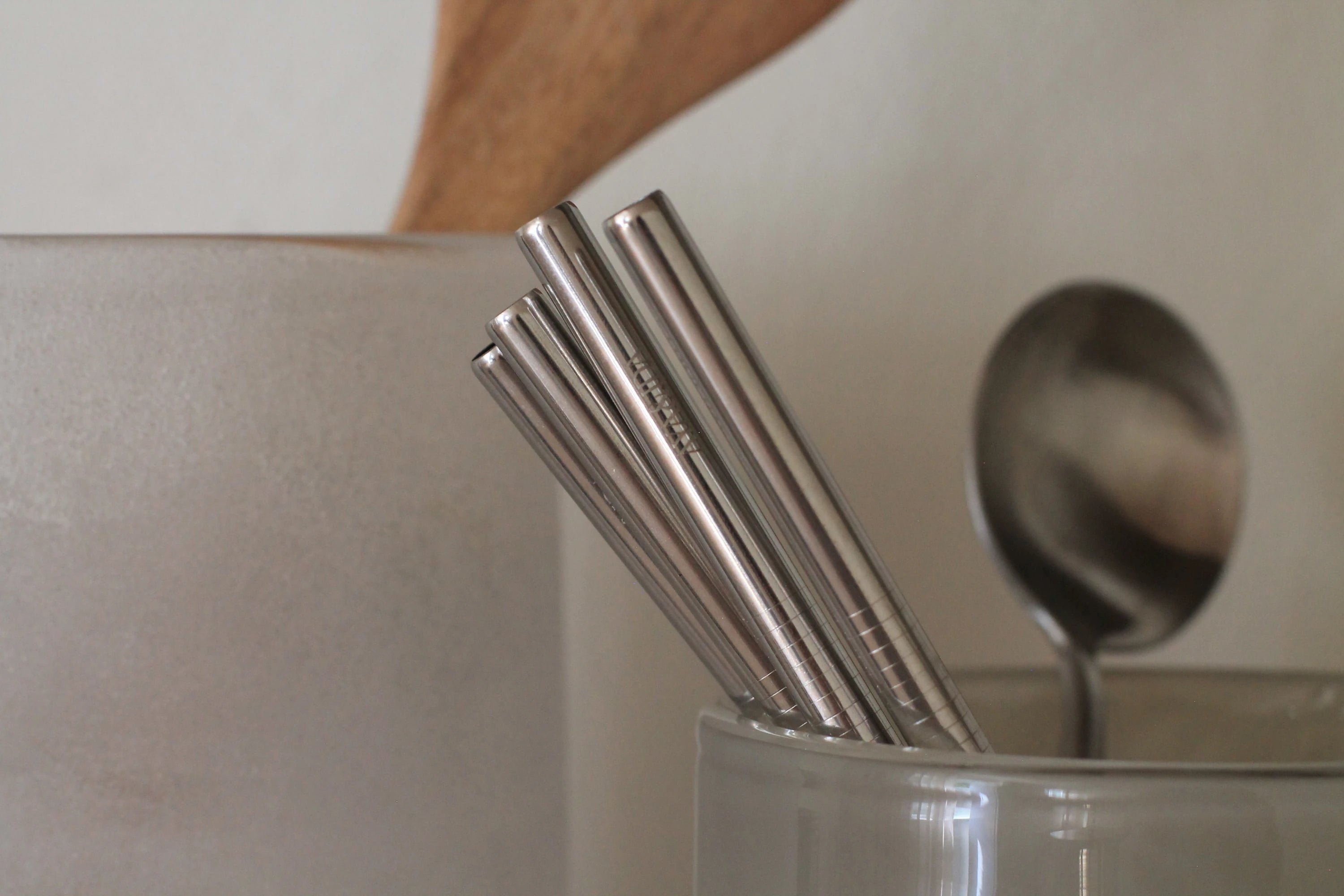Aya&Ida Set of 4 Reusable Long Straight Steel Straws with Brush - Lifestory