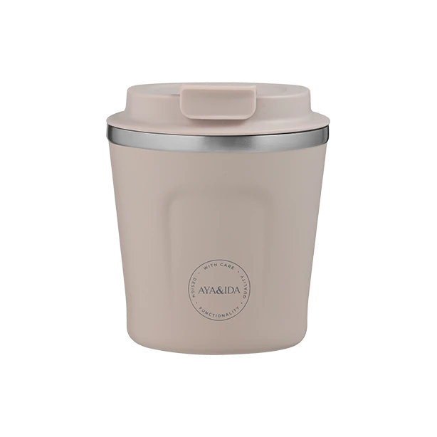 Aya & Ida 240ml CUP2GO for Hot & Cold Drinks in Various Colours - Lifestory #color_cream beige