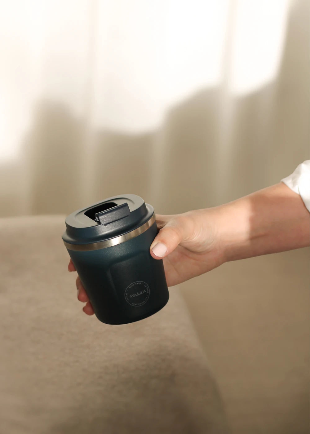 Aya & Ida 240ml CUP2GO for Hot & Cold Drinks in Various Colours - Lifestory #color_navy blue