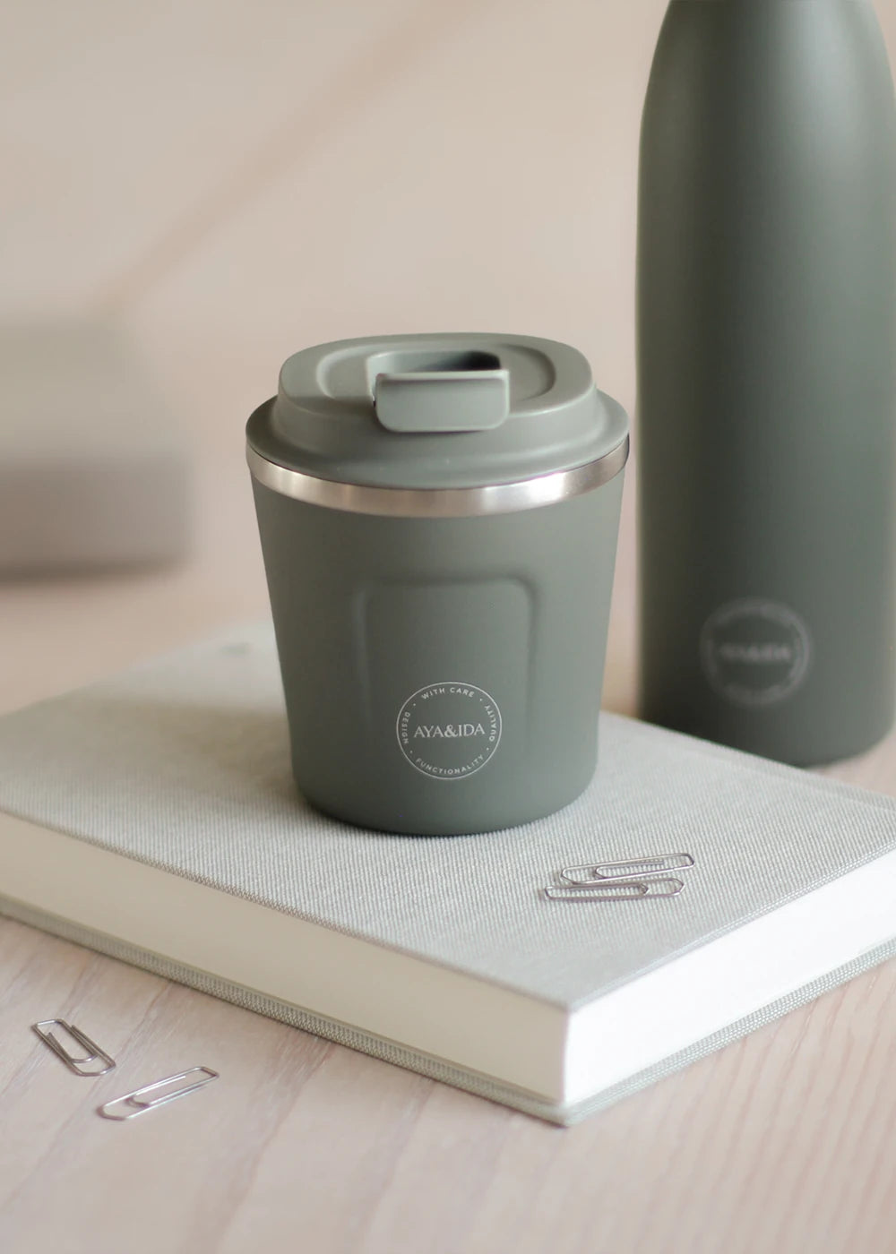 Aya & Ida 240ml CUP2GO for Hot & Cold Drinks in Various Colours - Lifestory #color_tropical green