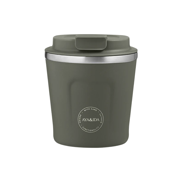 Aya & Ida 240ml CUP2GO for Hot & Cold Drinks in Various Colours - Lifestory #color_tropical green