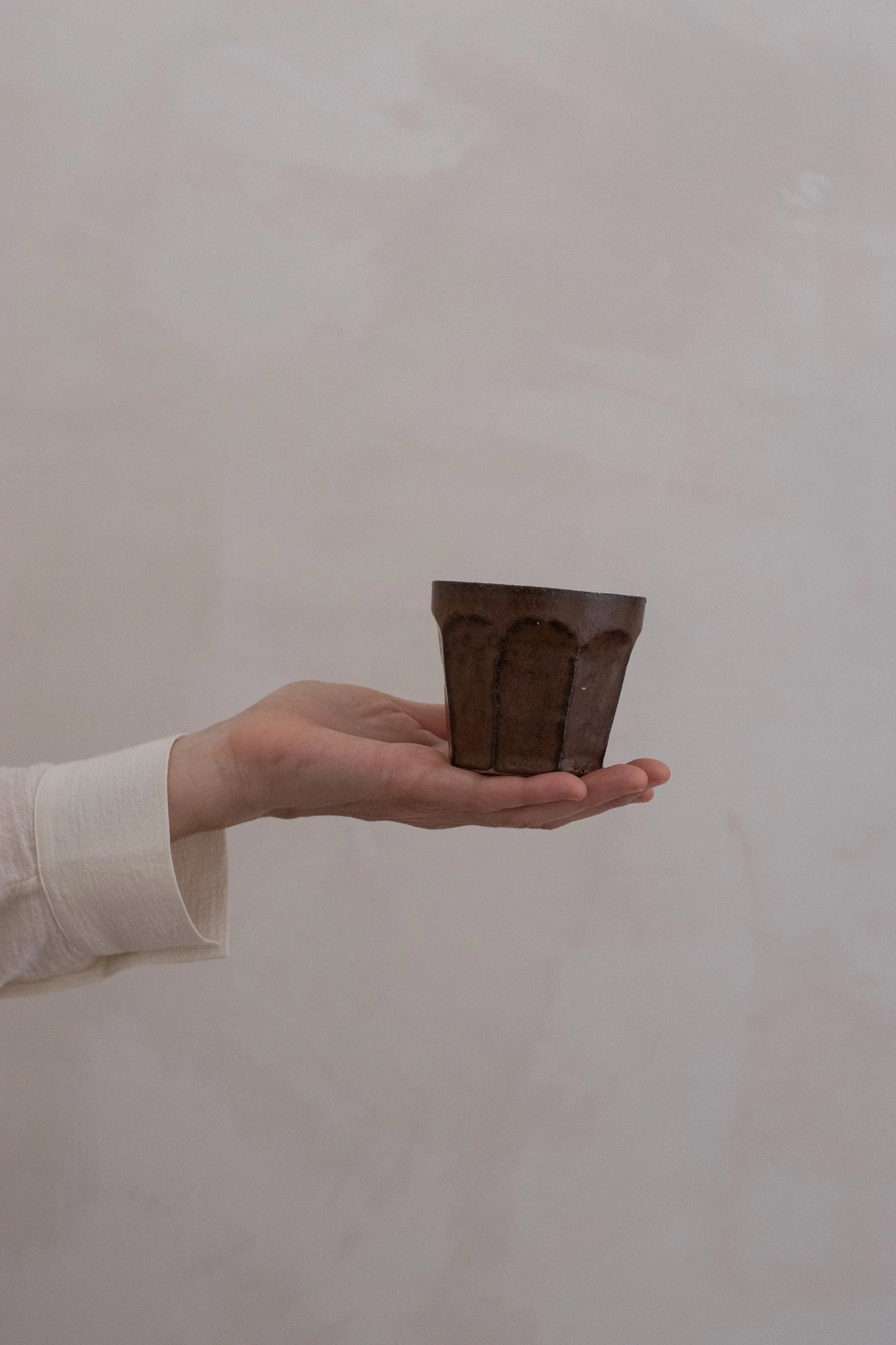 Faceted Cup in Bark Glaze by Blanc Ceramics - Lifestory