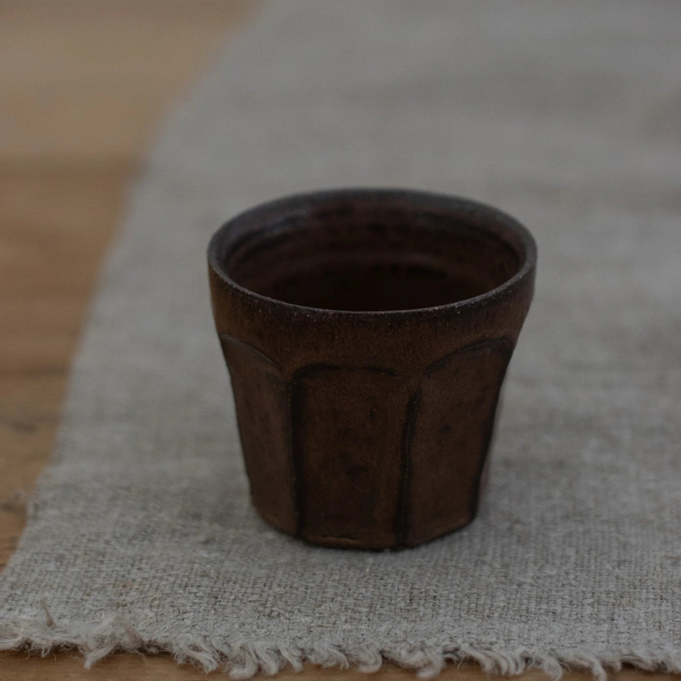 Faceted Cup in Bark Glaze by Blanc Ceramics - Lifestory