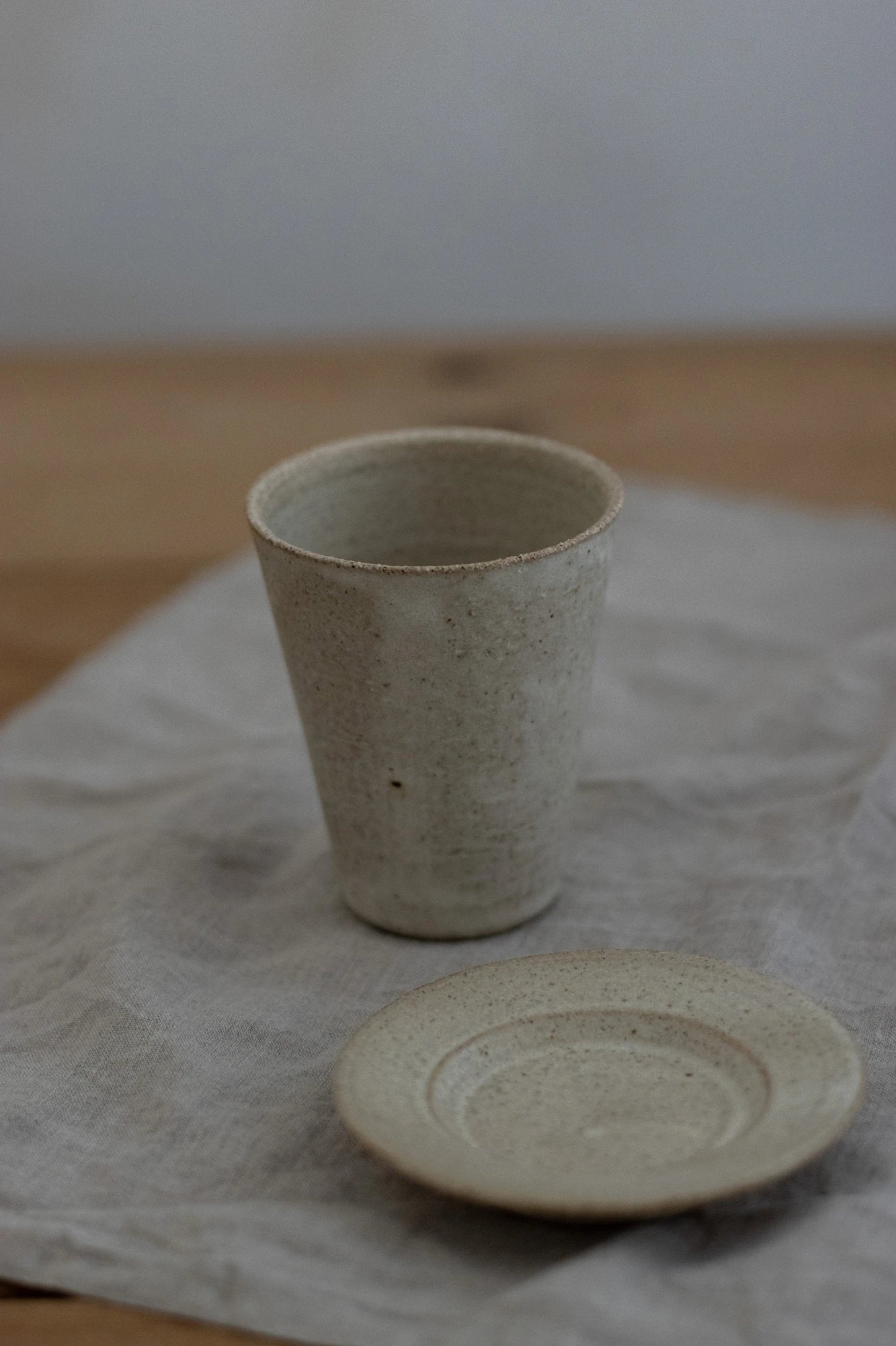 Tall Cup & Saucer in Stone Glaze by Blanc Ceramics - Lifestory