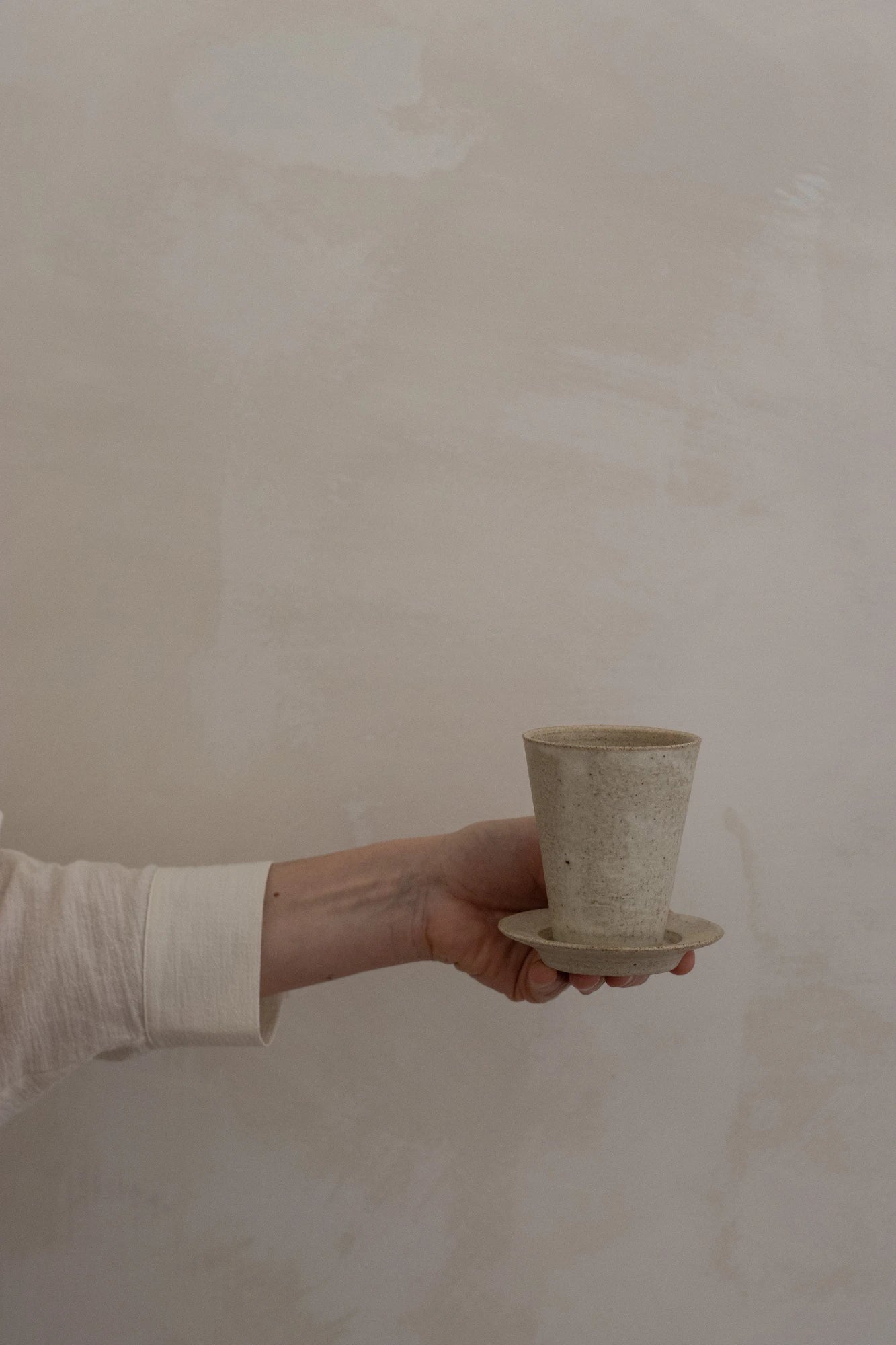 Tall Cup & Saucer in Stone Glaze by Blanc Ceramics - Lifestory