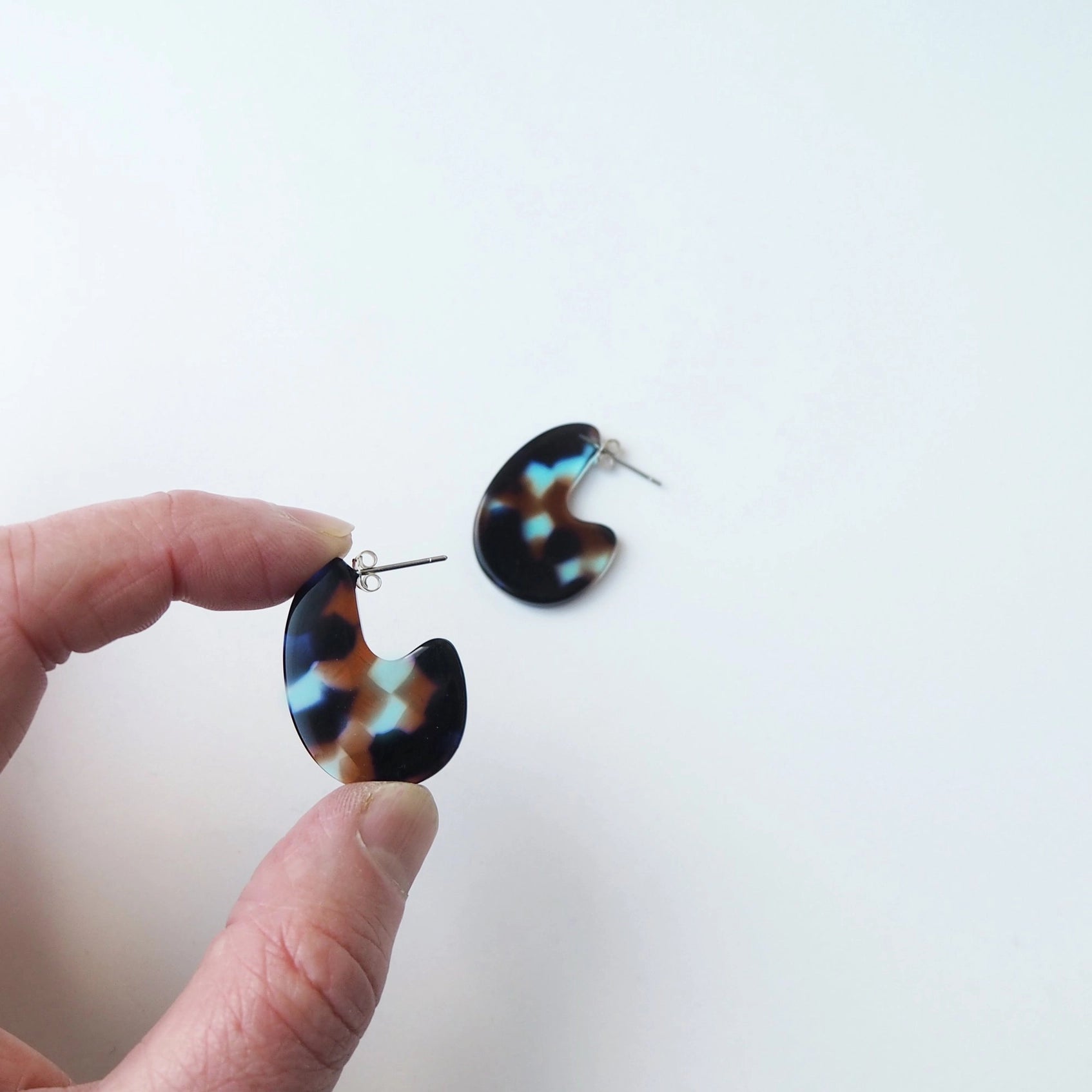 Coral Mini Teardrop Earrings | Acid Tortoiseshell | by Custom Made - Lifestory