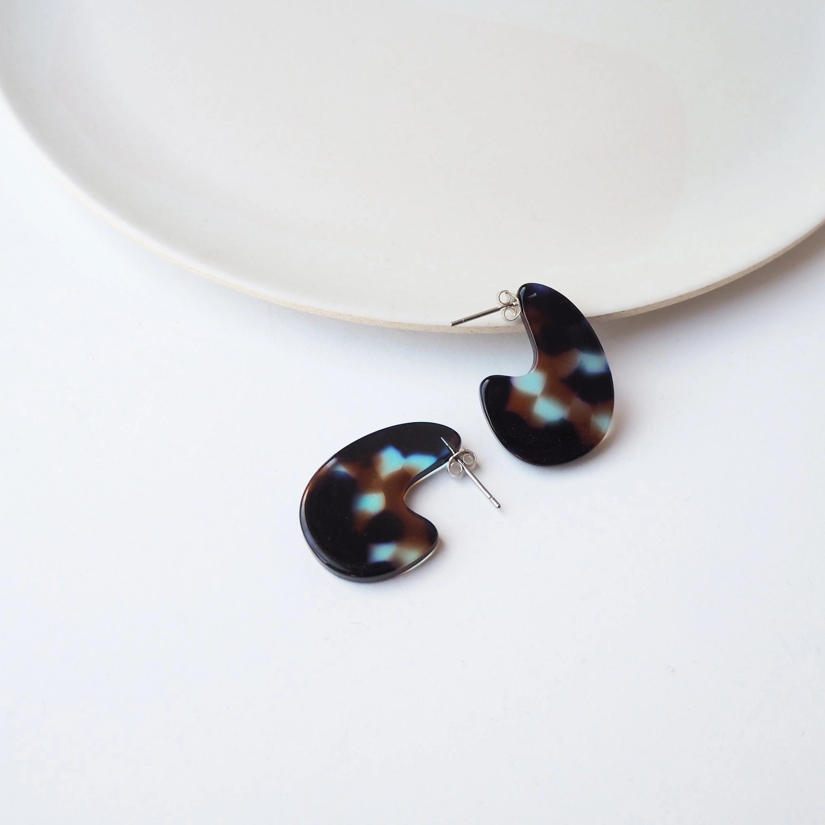 Coral Mini Teardrop Earrings | Acid Tortoiseshell | by Custom Made - Lifestory
