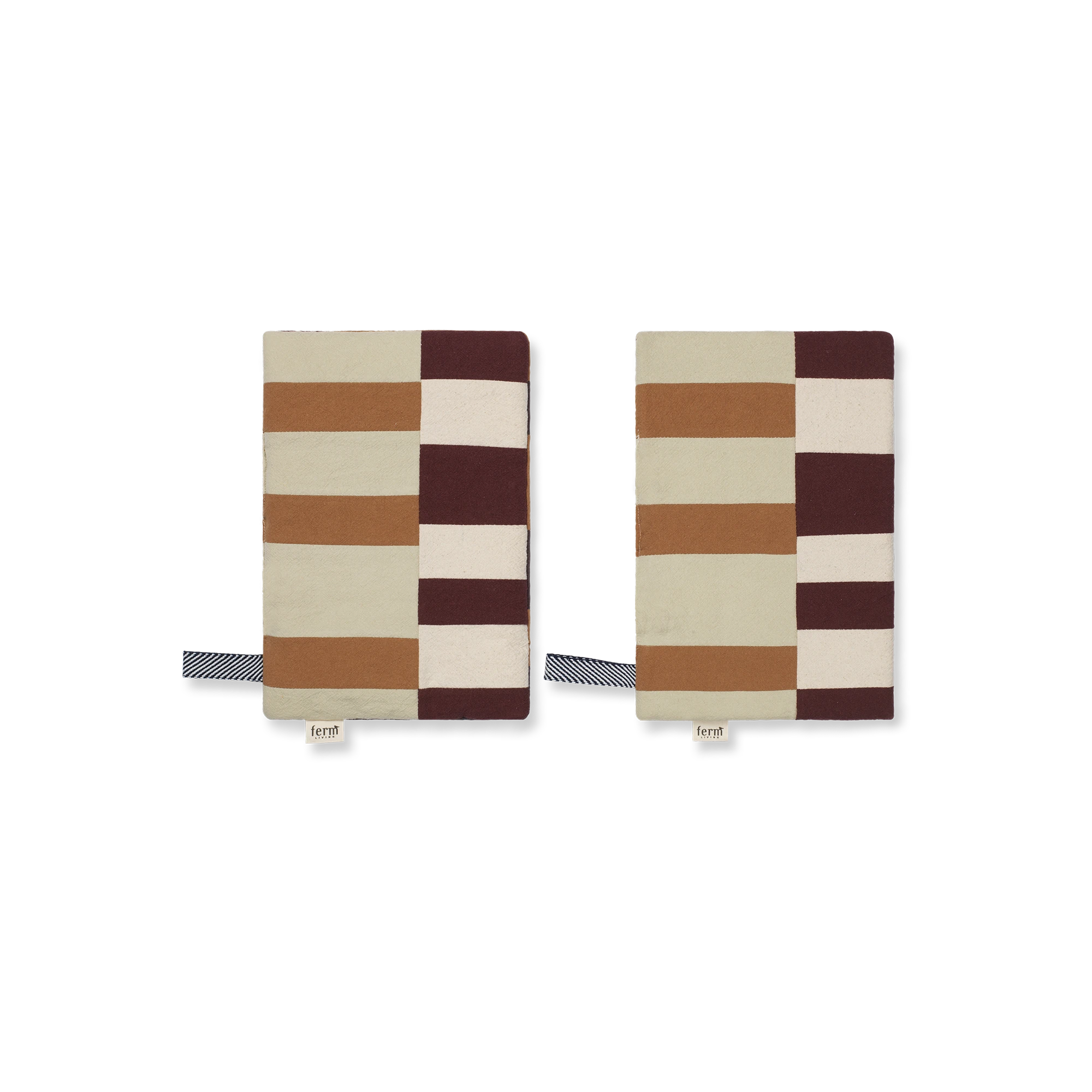 Ferm Living 'Section' Pot Holder Set of 2 in Patchwork Cotton - Lifestory