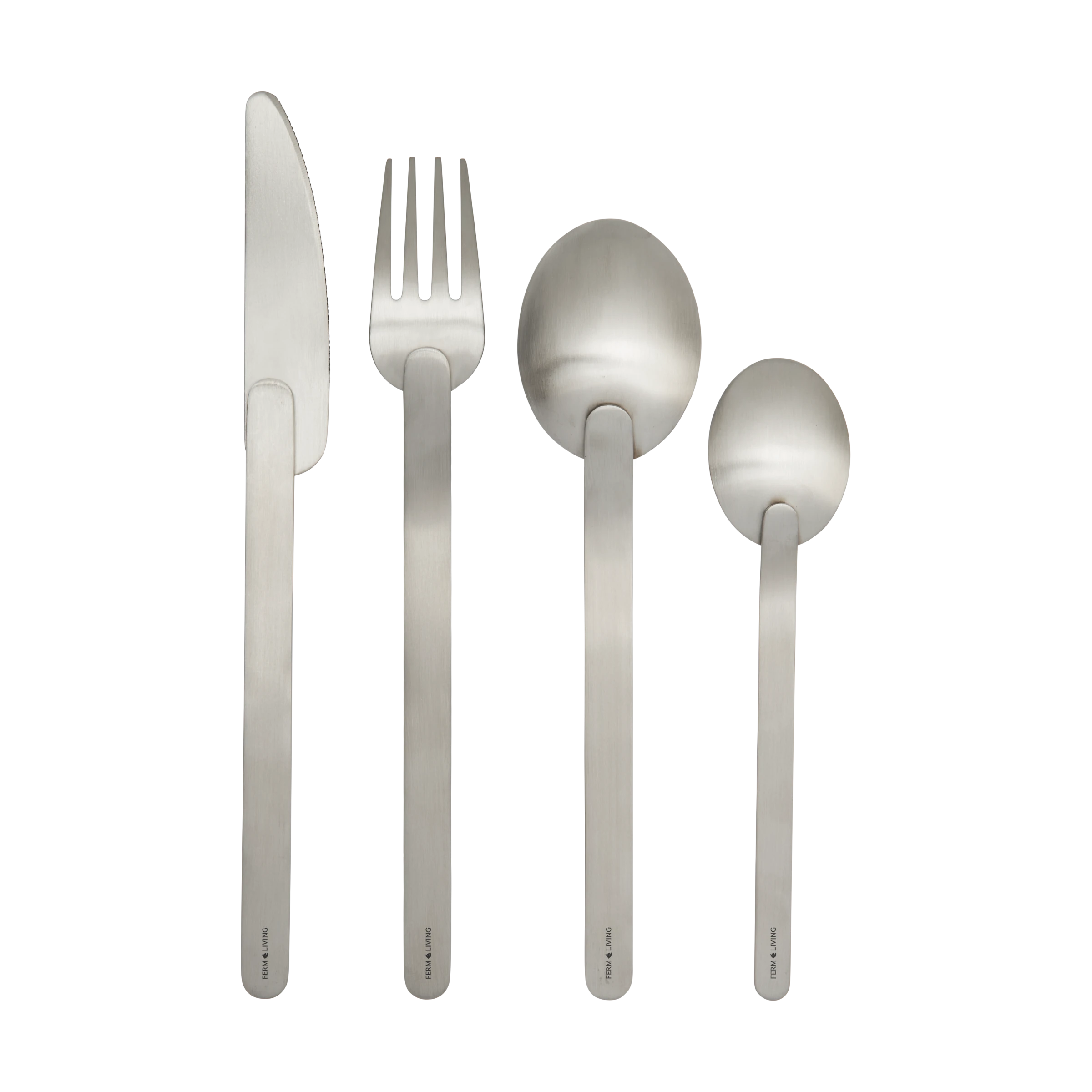Ferm Living Brushed Stainless Steel Stelo Cutlery - Set of 4 - Lifestory
