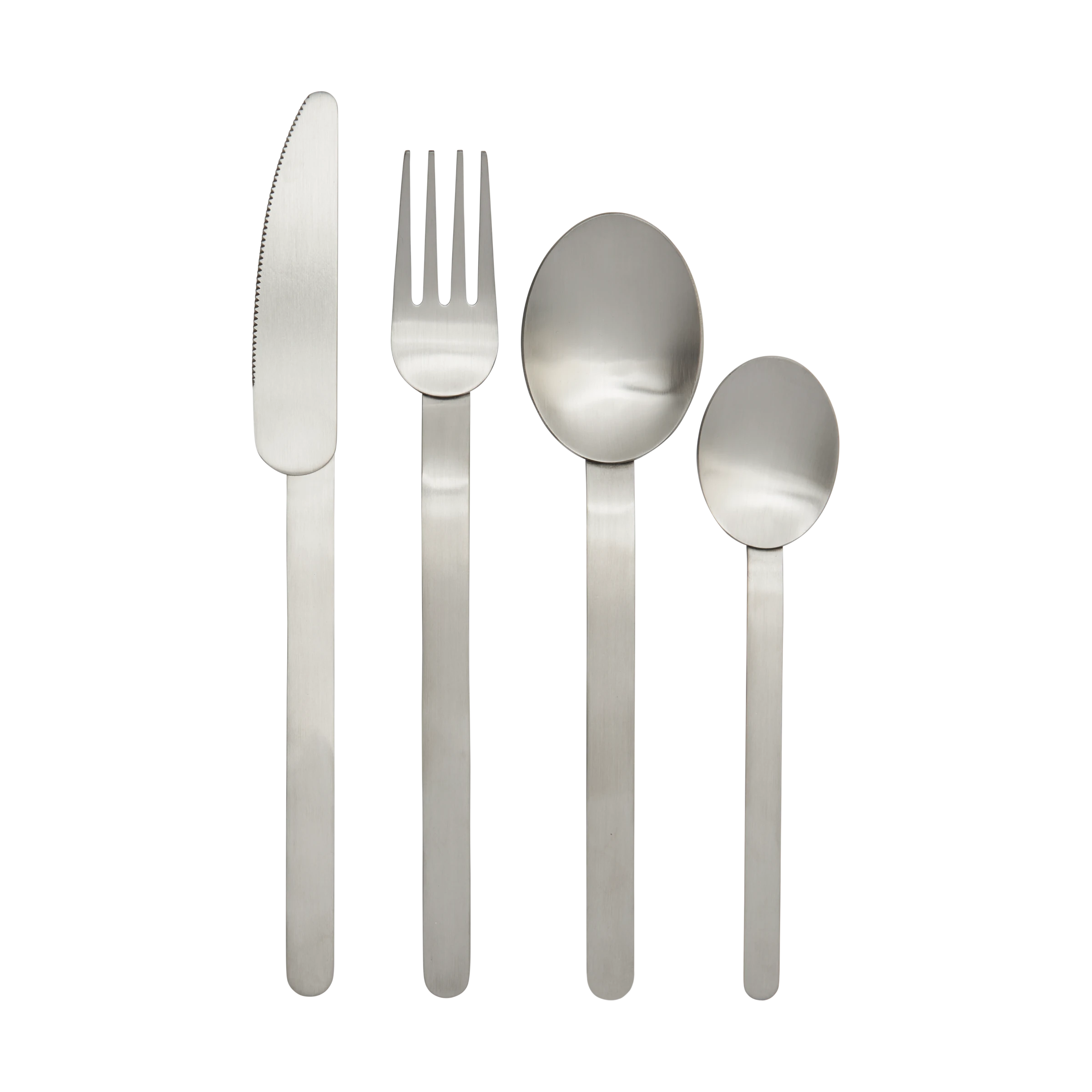 Ferm Living Brushed Stainless Steel Stelo Cutlery - Set of 4 - Lifestory