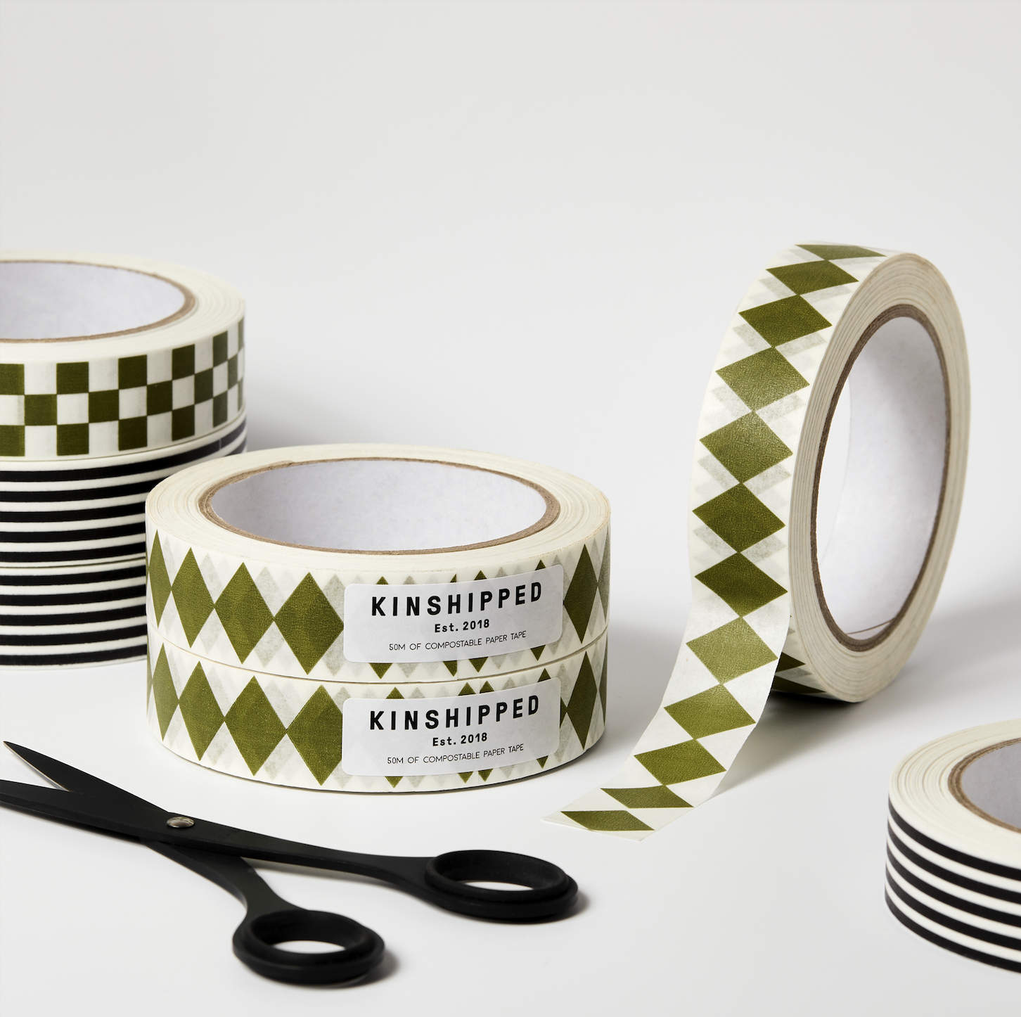Paper Tape | Moss Green Diamond | by Kinshipped - Lifestory