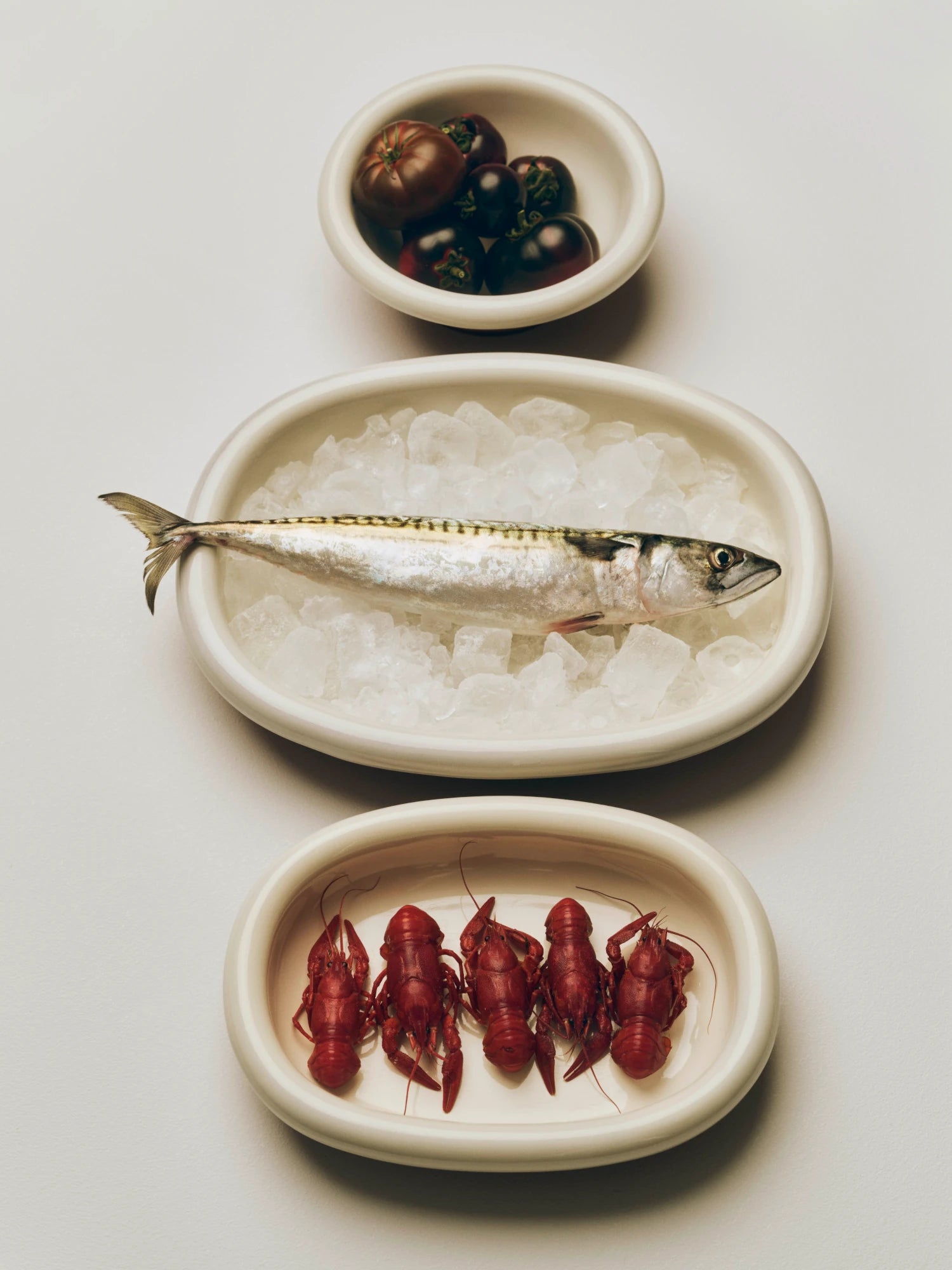 HAY Barro Oval Dish Large in Off-White Glazed Terracotta