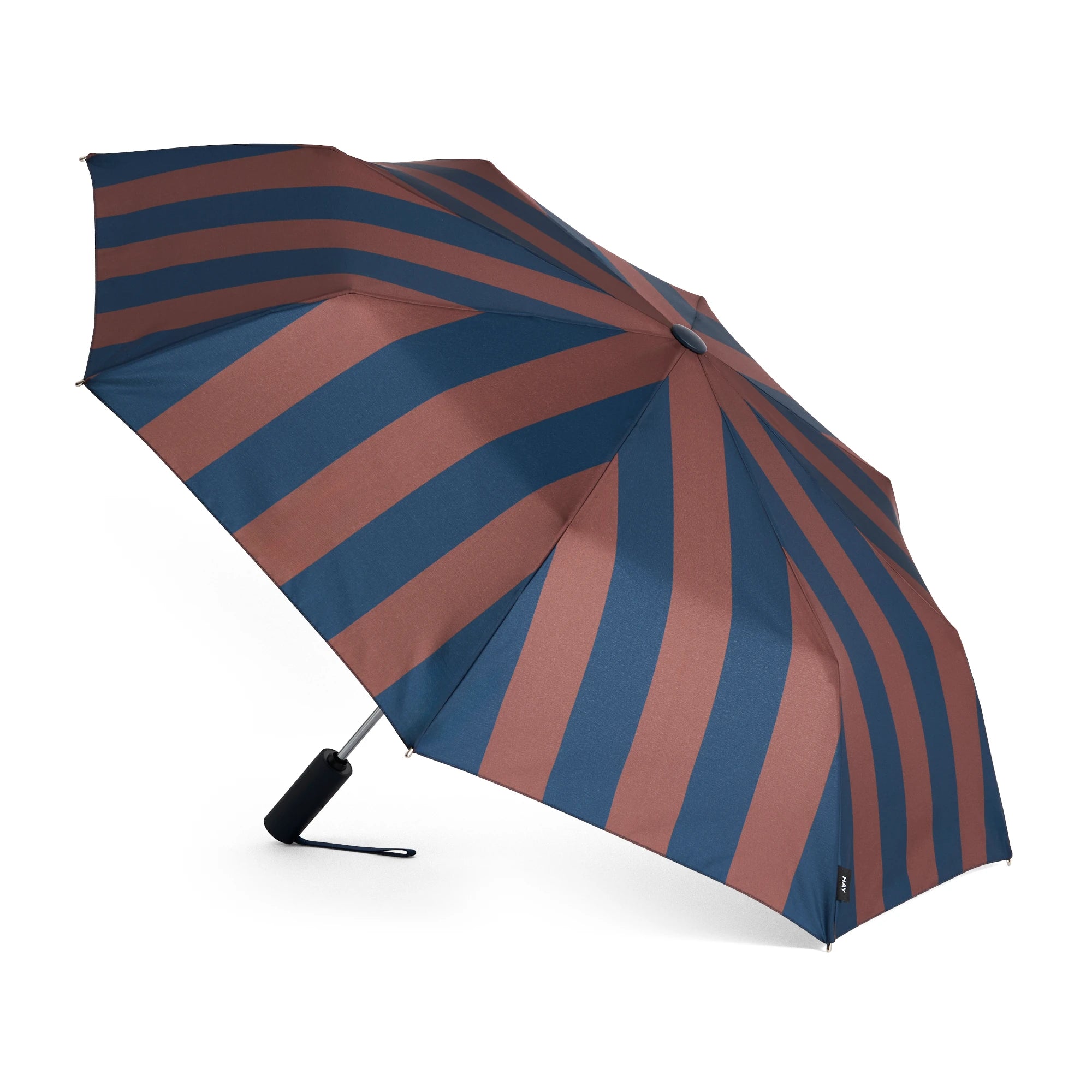 HAY Regn umbrella in brown displayed open on a white background