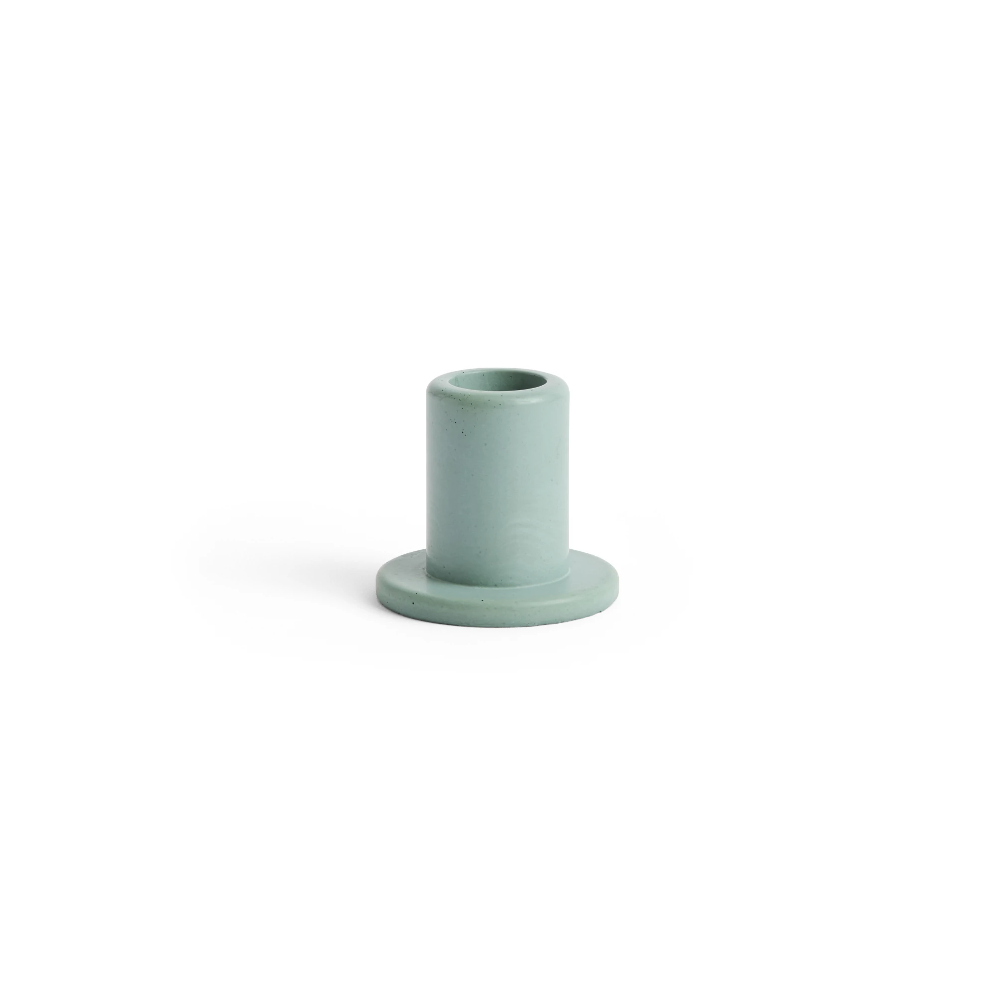 HAY Small Tube Candleholder Concrete in Emerald Green - Lifestory