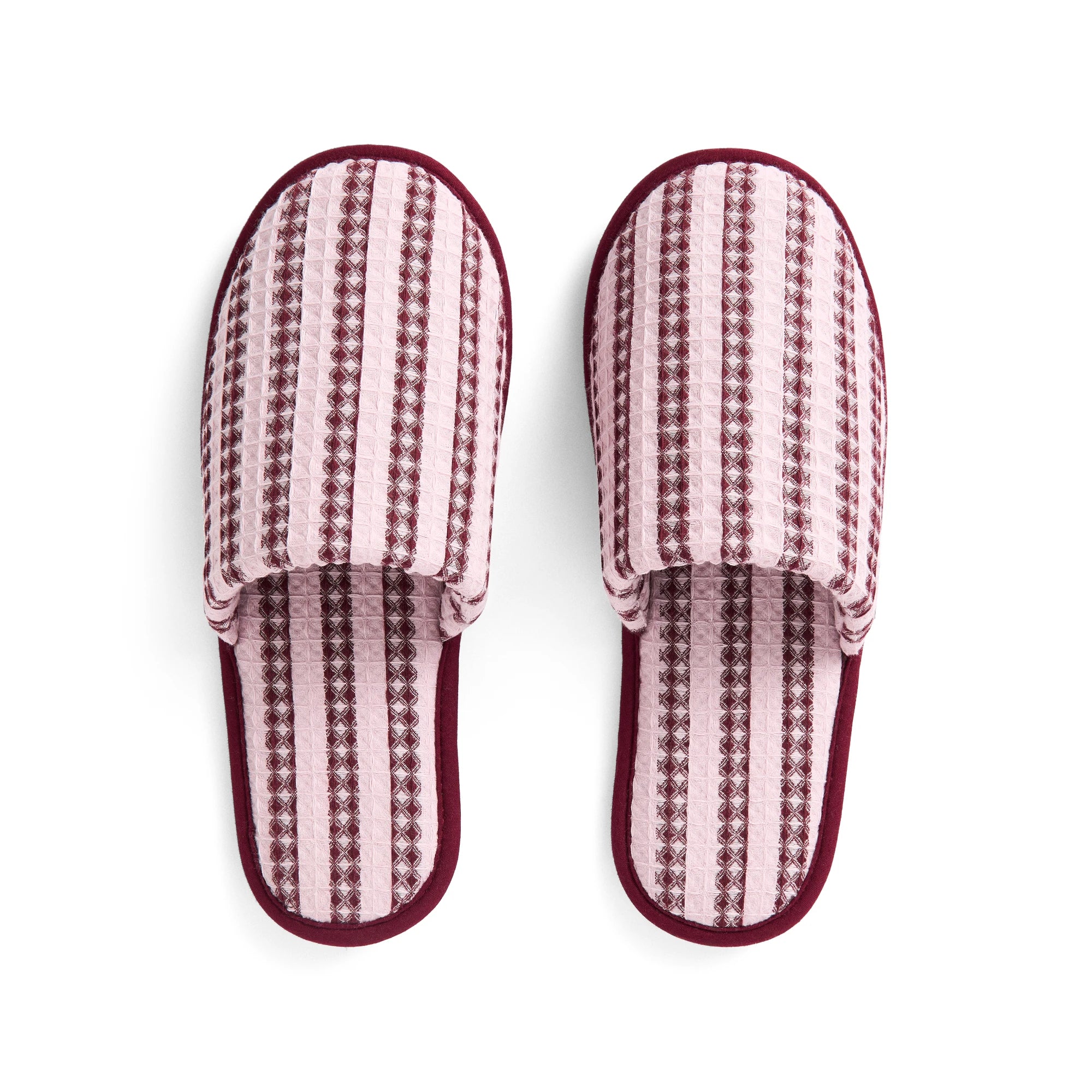 Hay Cotton Waffle Slippers Stripe in cool pink