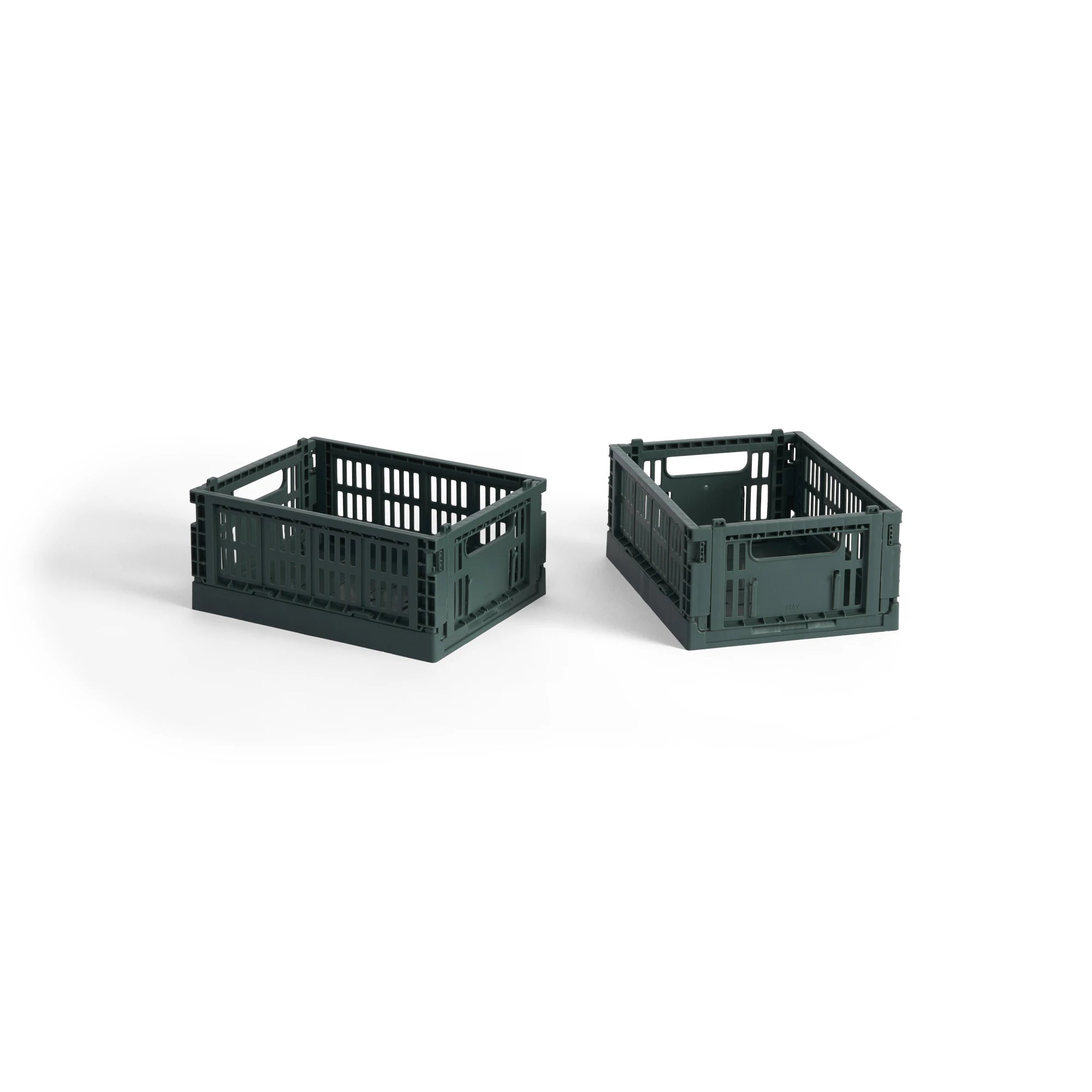 HAY Mini Set of 2 Colour Crates - Collapsible | 100% Recycled Plastic - Lifestory