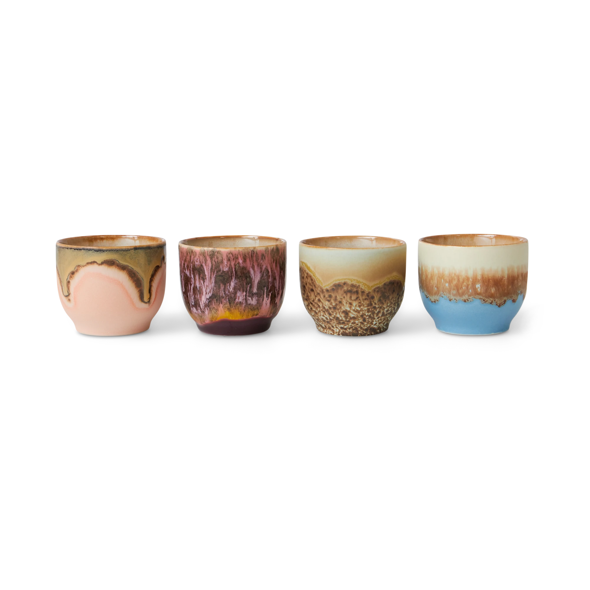 HKLIVING Set of 4 Café Cups in 'Lagoon' - Lifestory