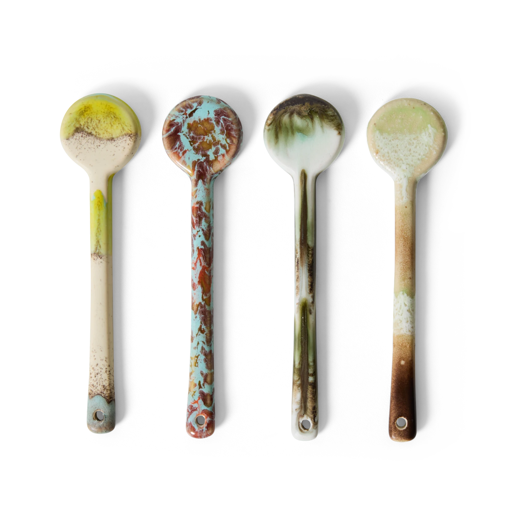 HKLIVING Set of 4 Ceramic Spoons in Various Colourways - Lifestory