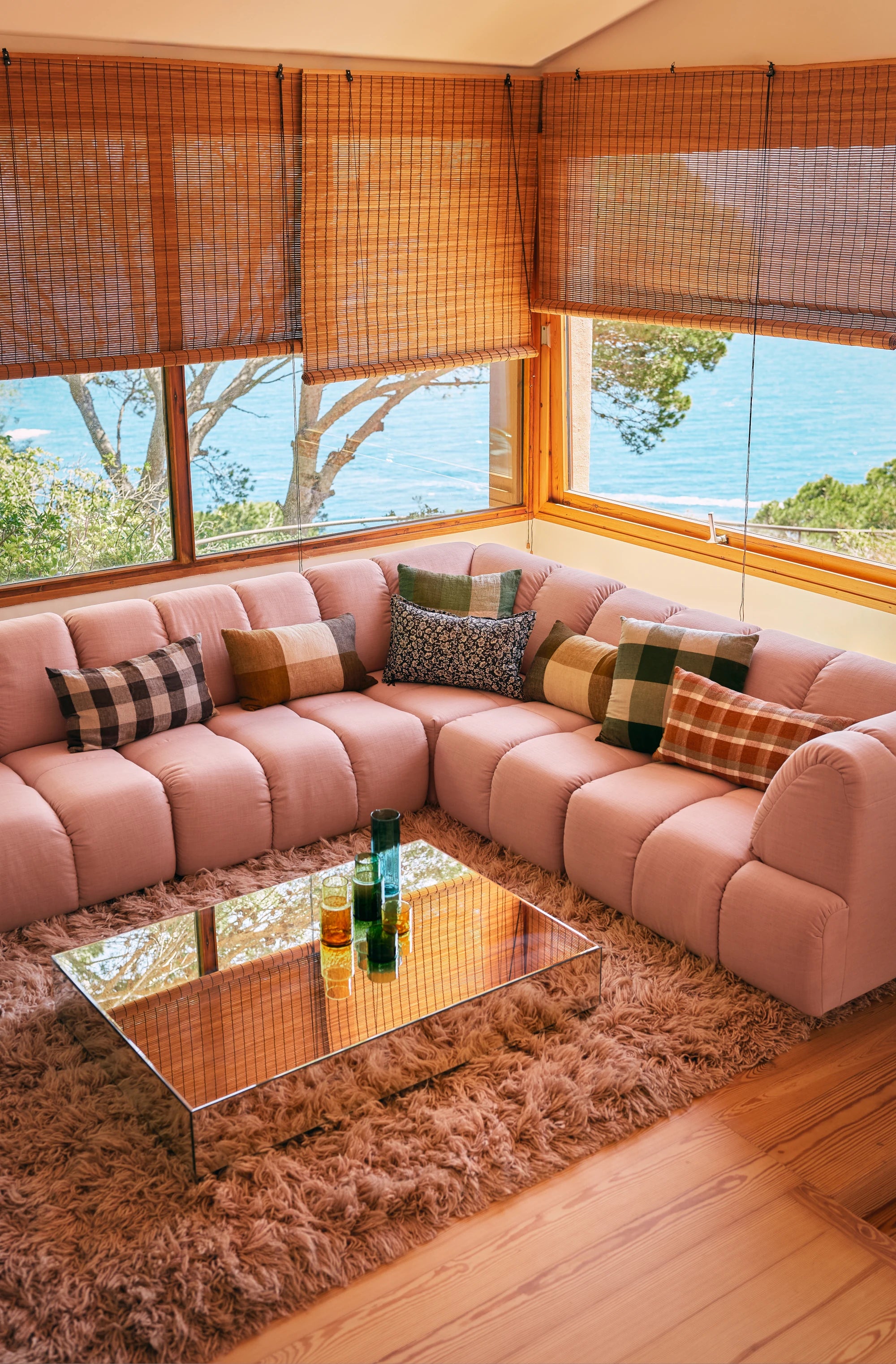 HKLIVING Square Woven Linen Cushion (50 x 50cm) in Lowlands - Lifestory