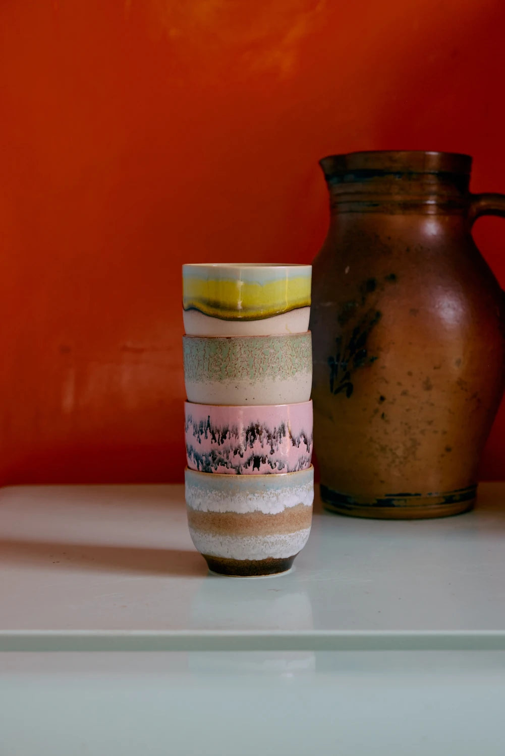 HKLIVING Set of 4 Café Cups in Various Colourways - Lifestory