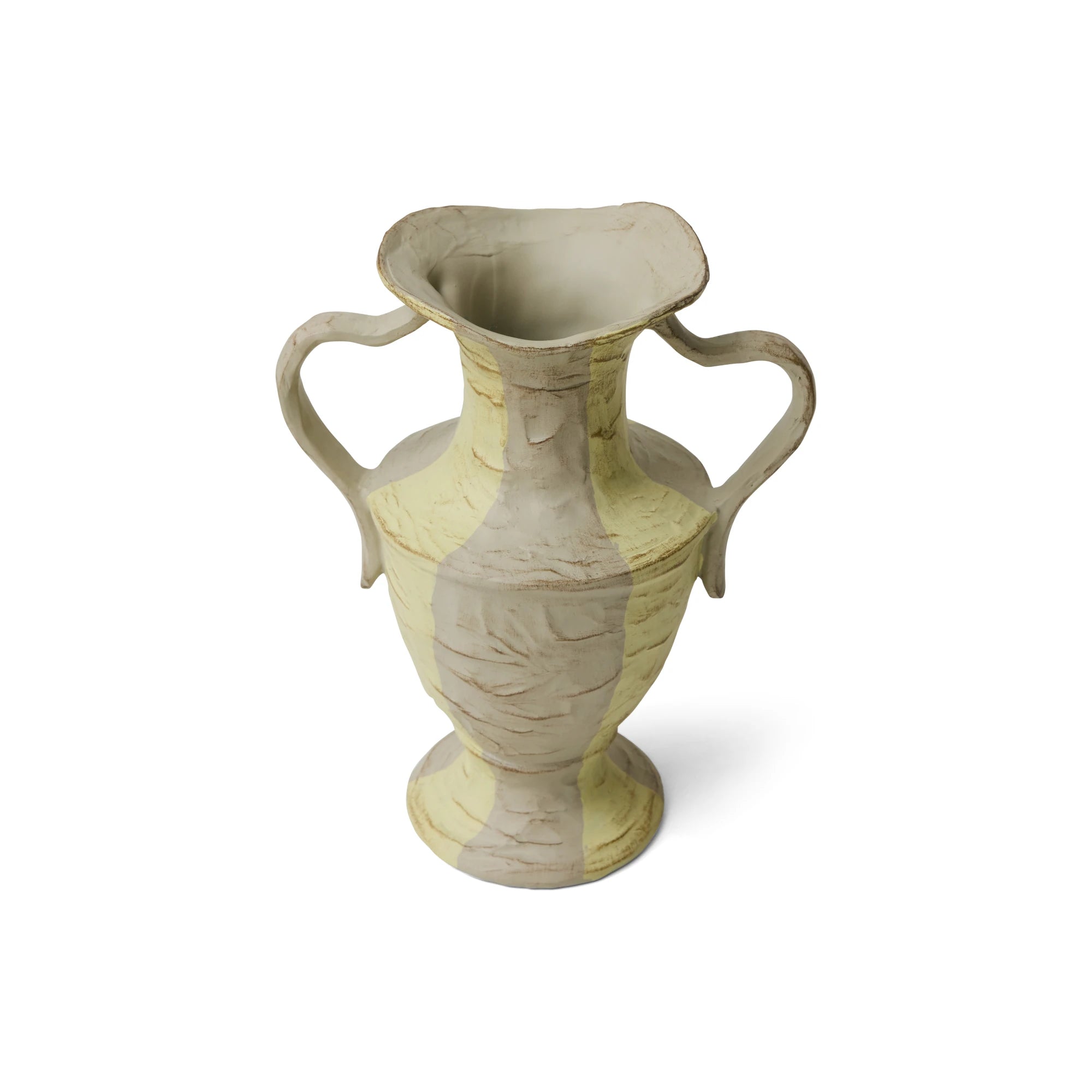 HKLIVING New Classics Medium Stoneware Vase in Cream Stripes - Lifestory