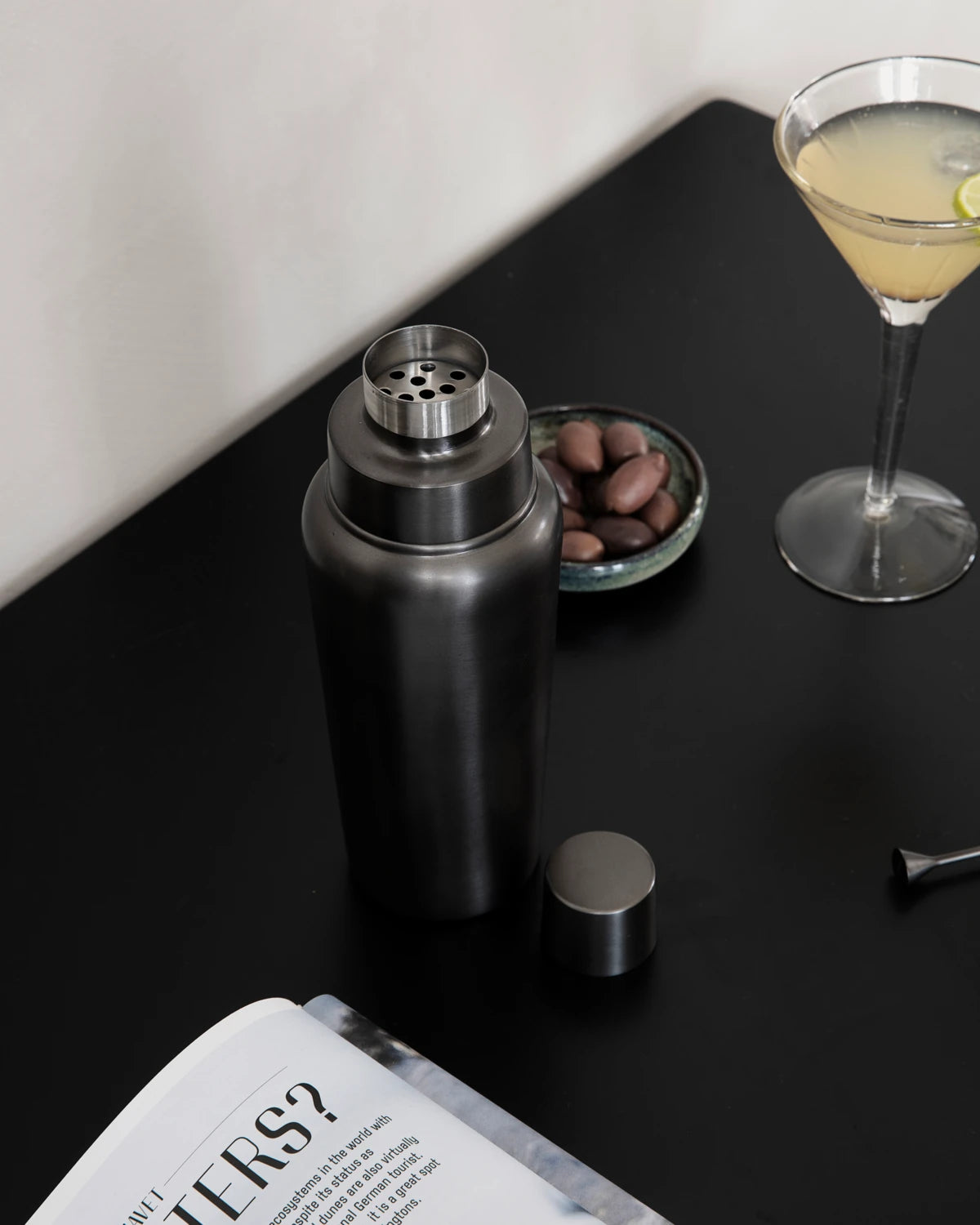 House Doctor Grunge Cocktail Shaker in Gunmetal Stainless Steel - Lifestory