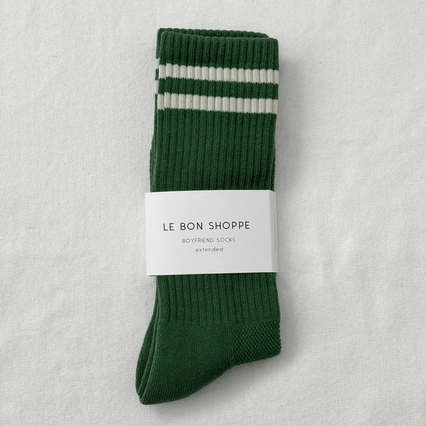 Unisex Extended Boyfriend Socks in Moss by Le Bon Shoppe | Lifestory