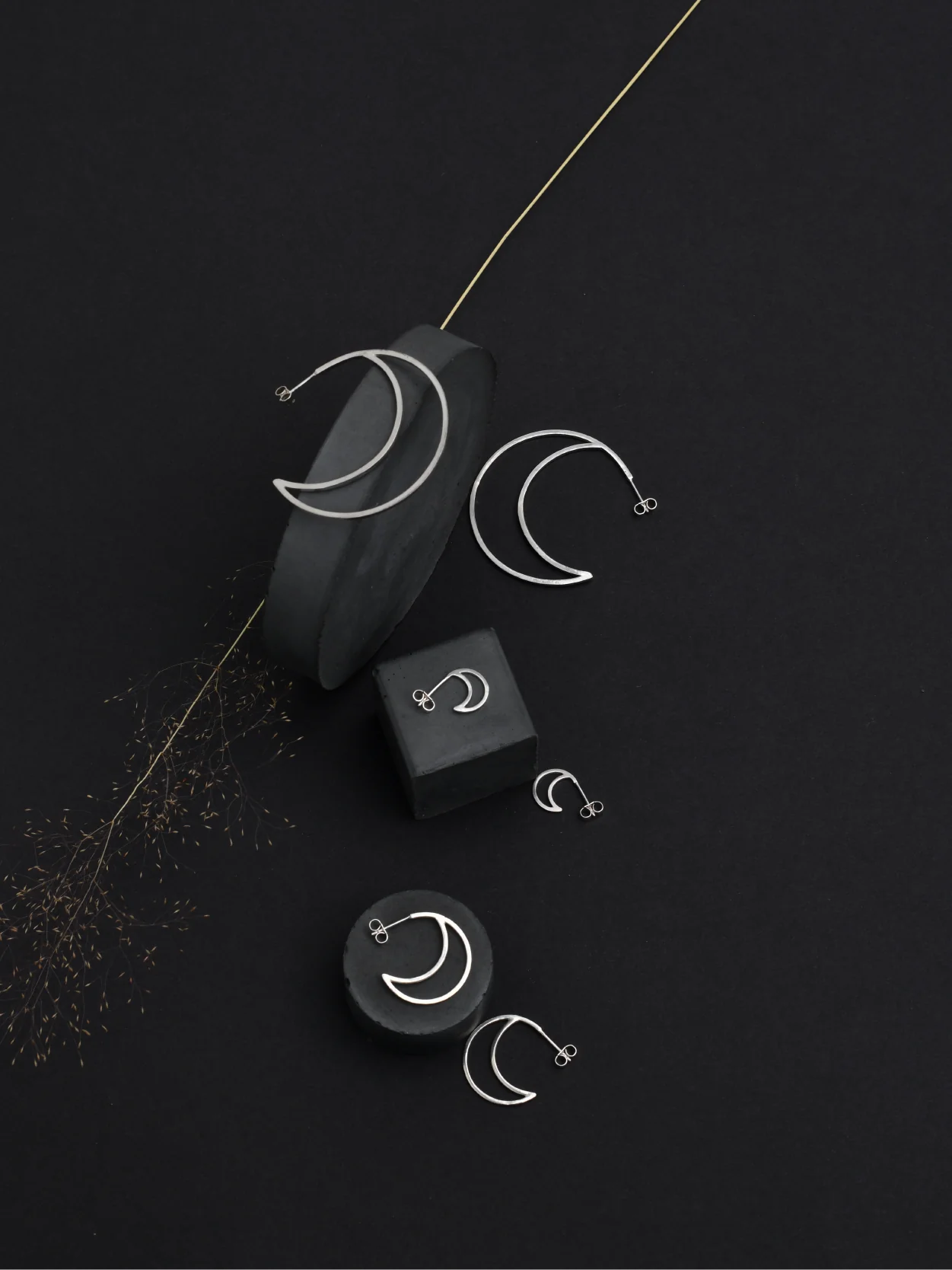 Mini Luna Crescent Earrings Silver by Behind Bracken - Lifestory