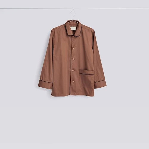 Outline Long Sleeve Pyjama Shirt - Unisex | Milk Chocolate | by HAY - Lifestory