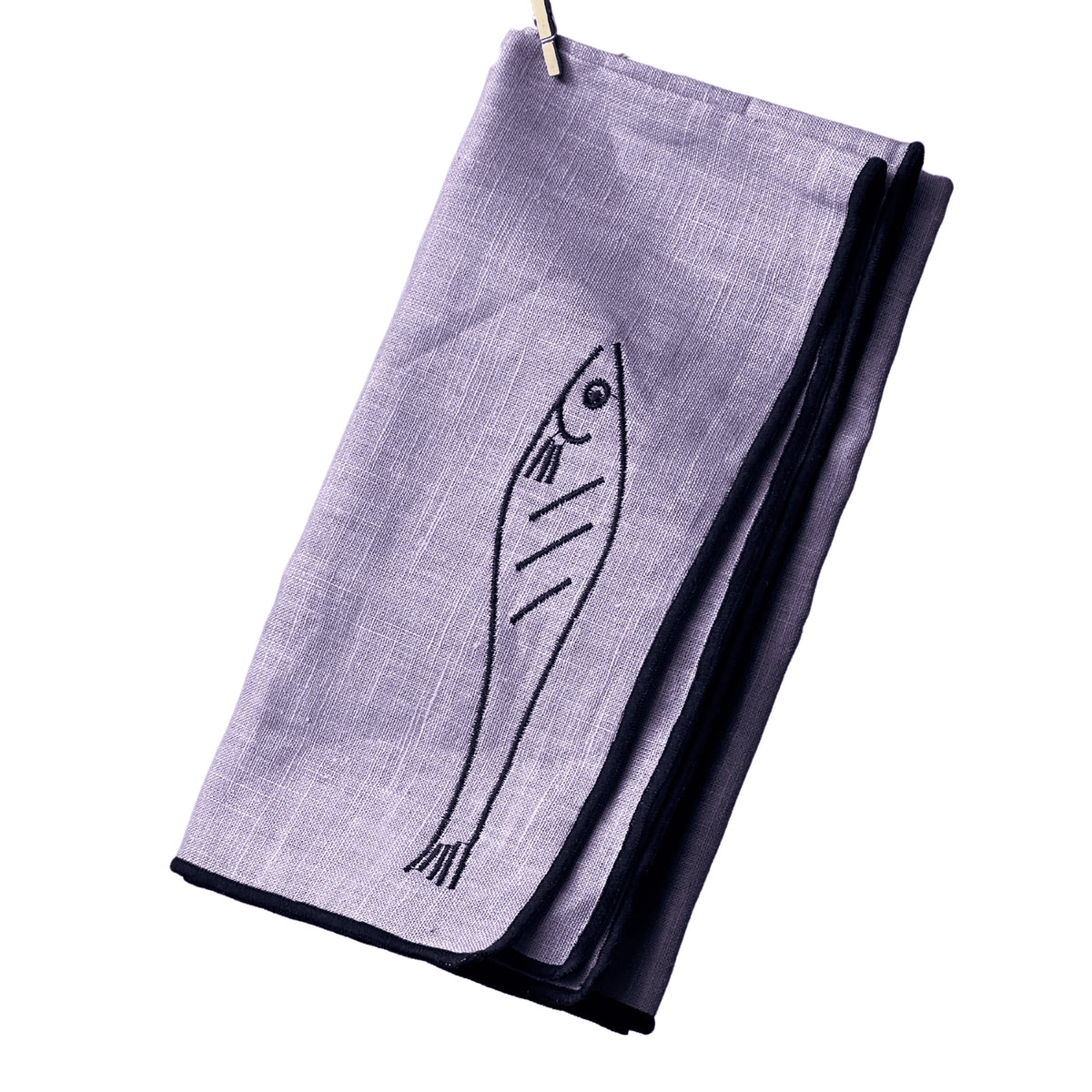 MAEGEN Embroidered Linen Blend Napkin Pair - Fish - Lifestory