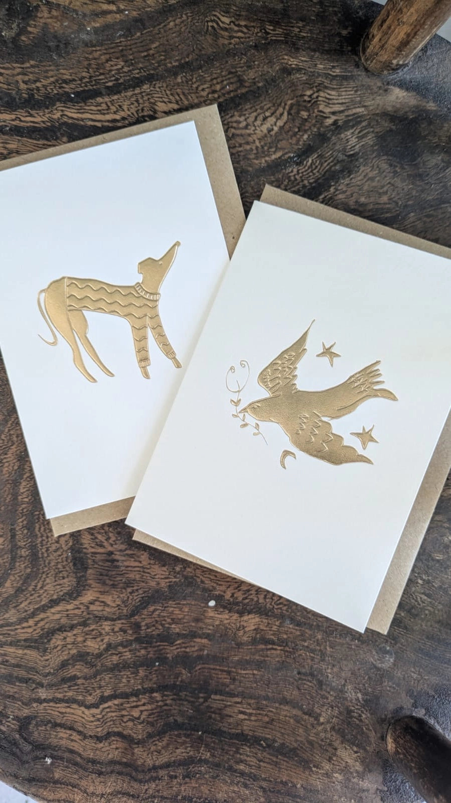 Meg Fatharly Dove Gold Embossed Keepsake Card