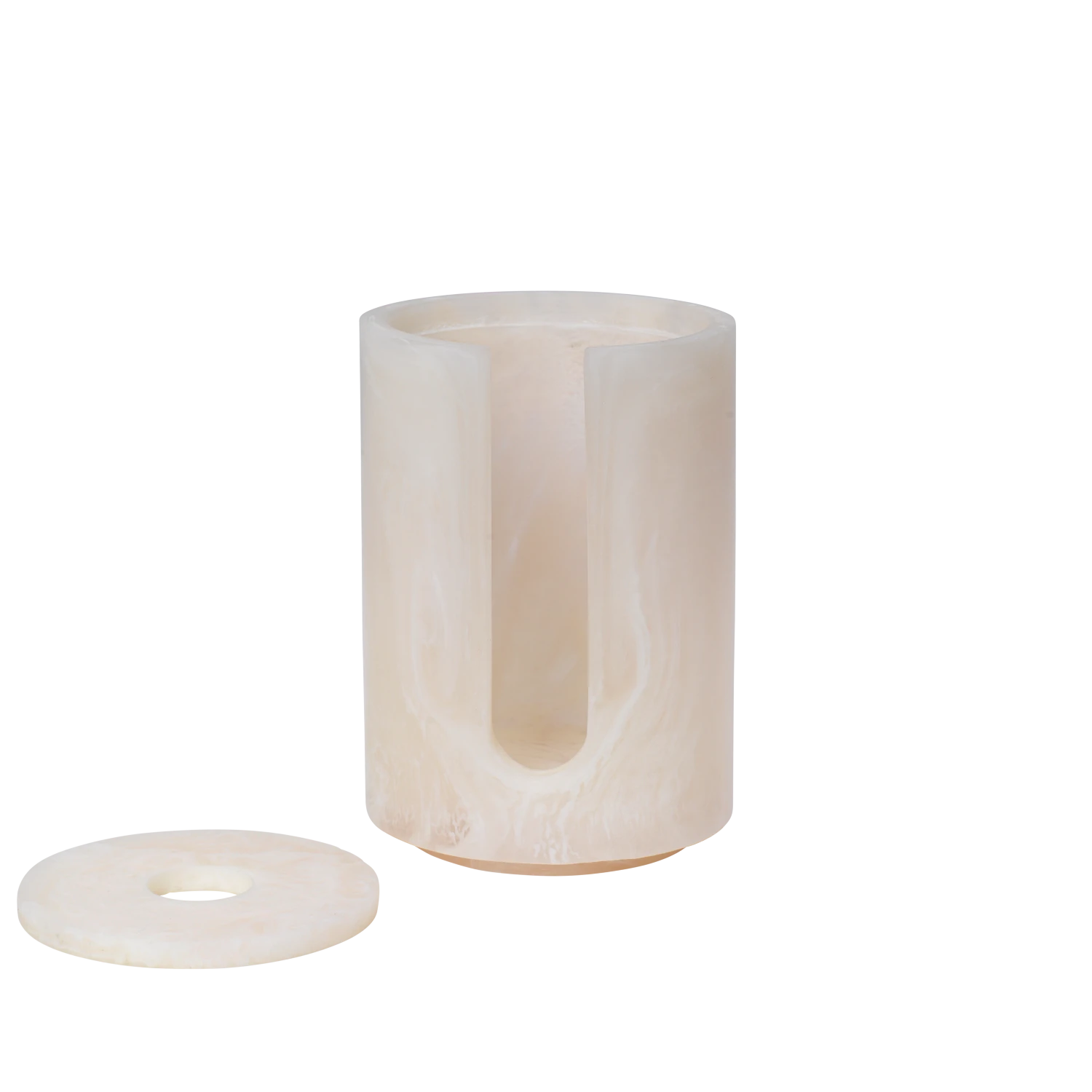 Ferm Living 'Mist' Cotton Pad Holder in Pearl Marbled Resin | Lifestory