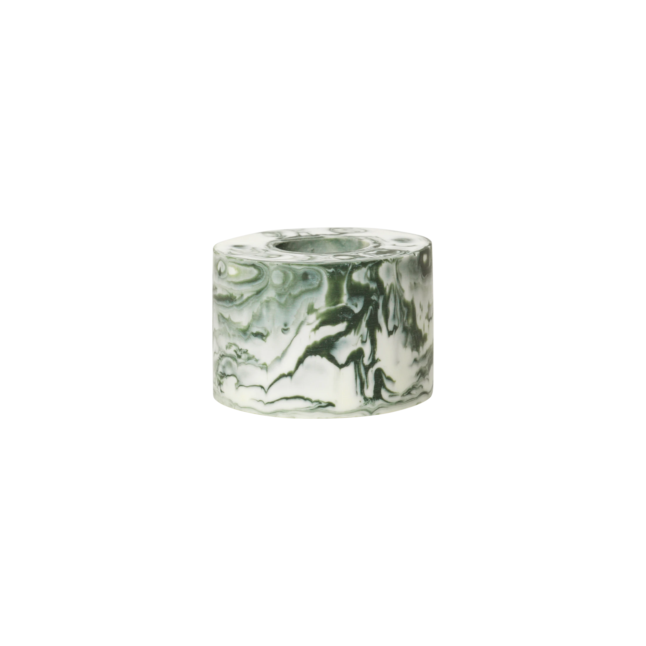Ferm Living 'Mist' Single Toothbrush Holder in Marbled Resin - Emerald Off-White | Lifestory
