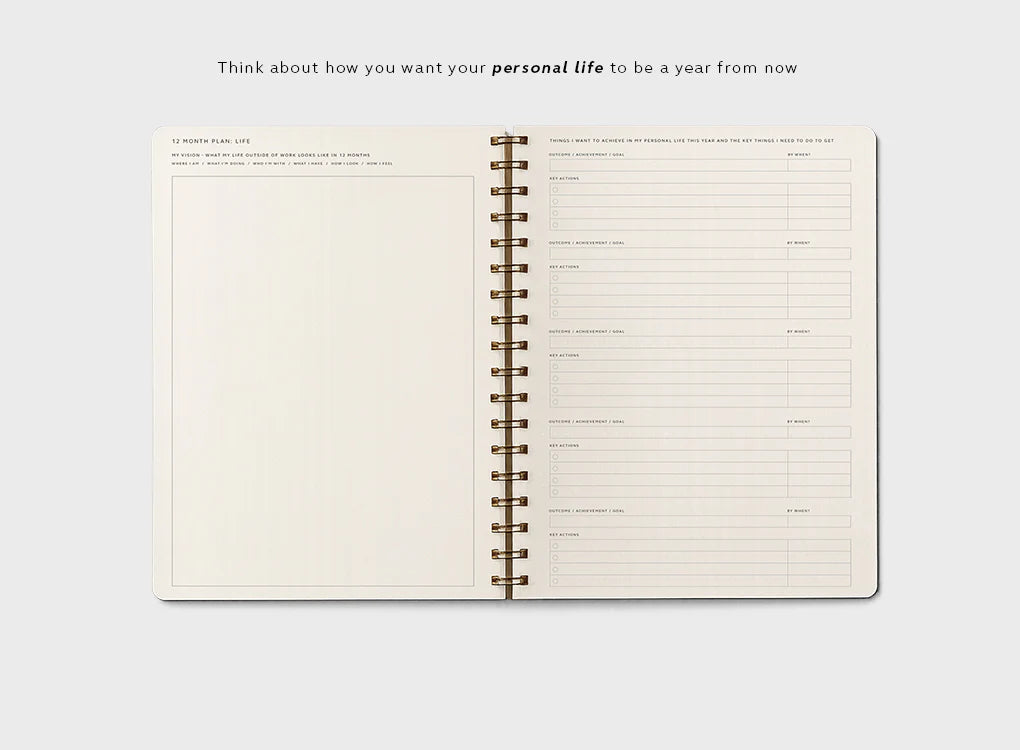 Moxon B5 Form Lined Wire-Bound Daily Planner - Lifestory