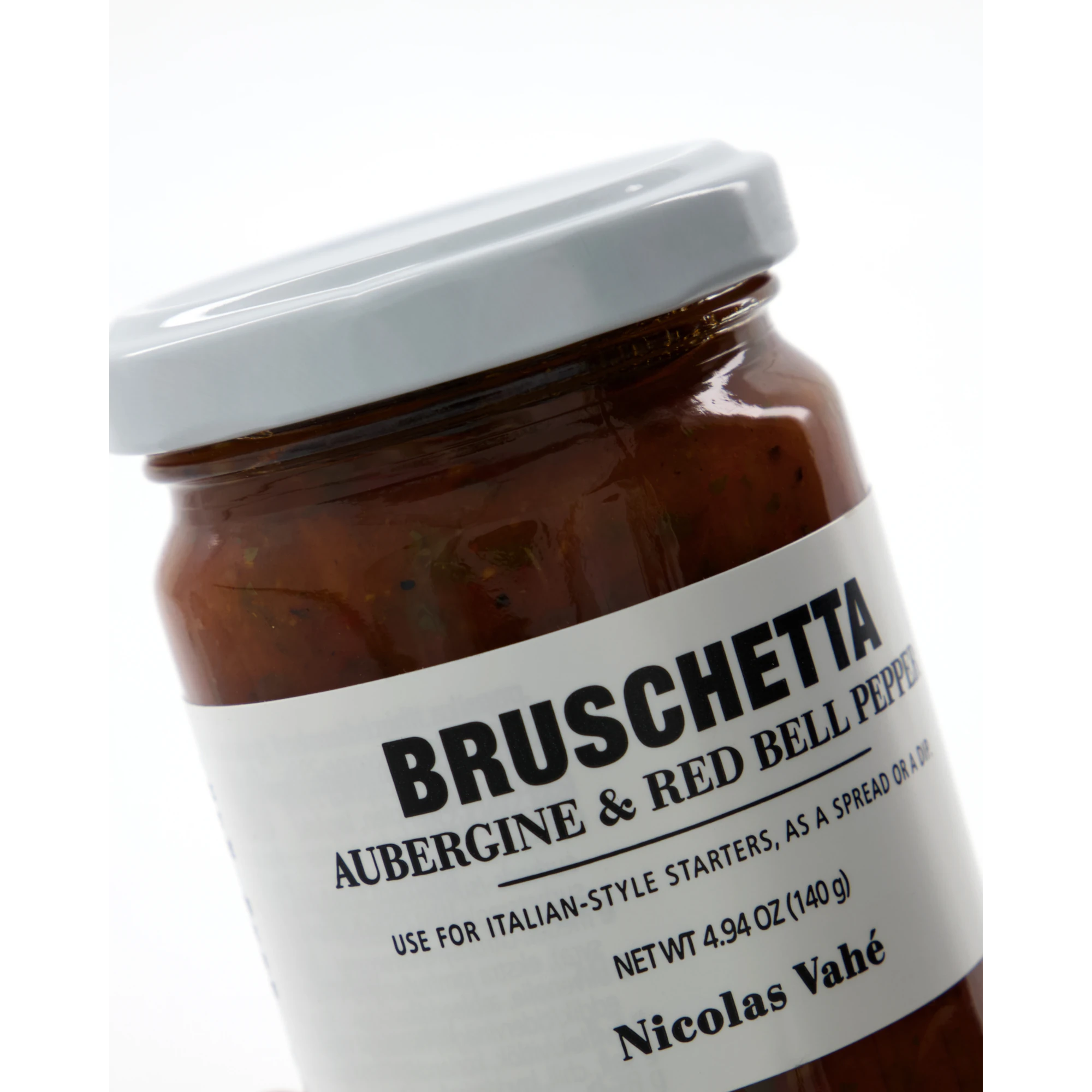 Nicolas Vahé Bruschetta with Aubergine & Red Bell Pepper