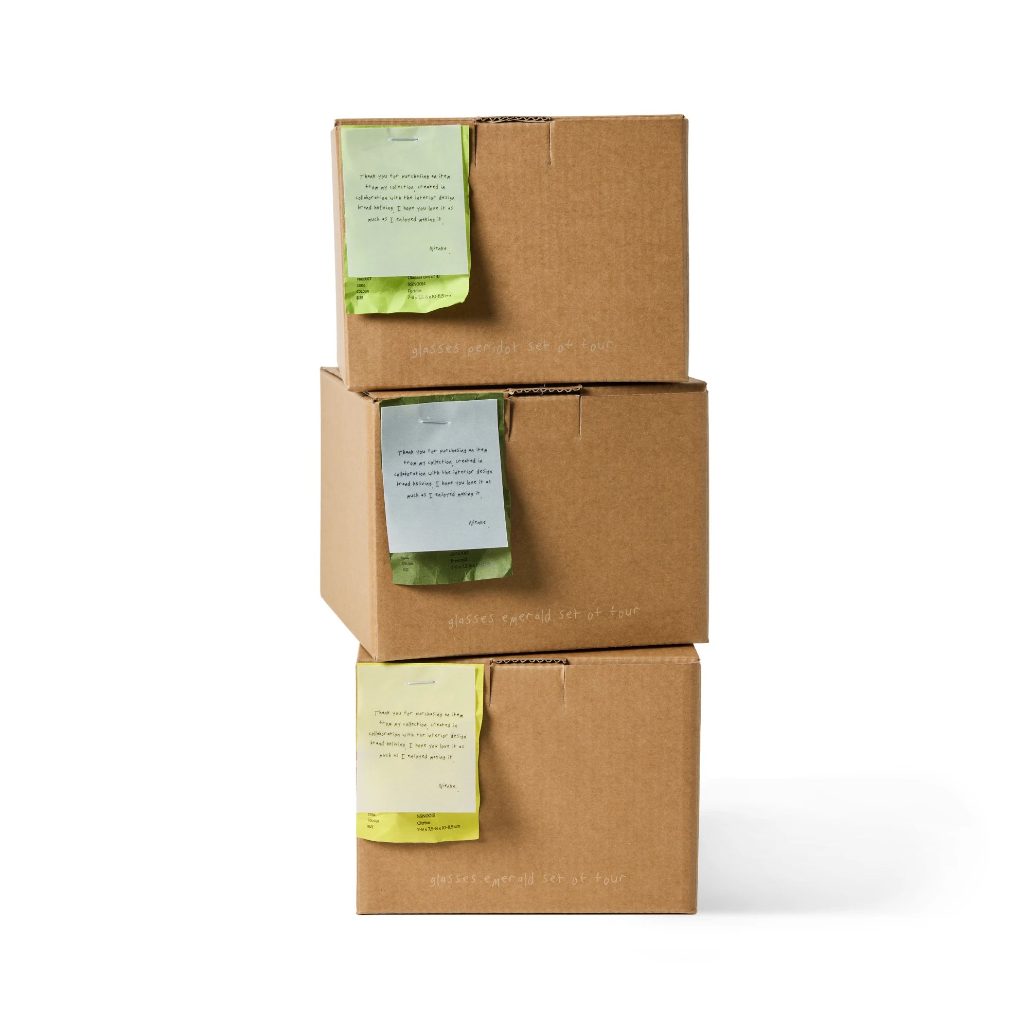Nienke Sikkema for HKLIVING Set of 4 Glasses in Various Colourways