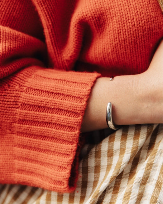Bold Fluid Cuff Bangle - Water Resistant Gold or Silver Plating by Nordic Muse - Lifestory