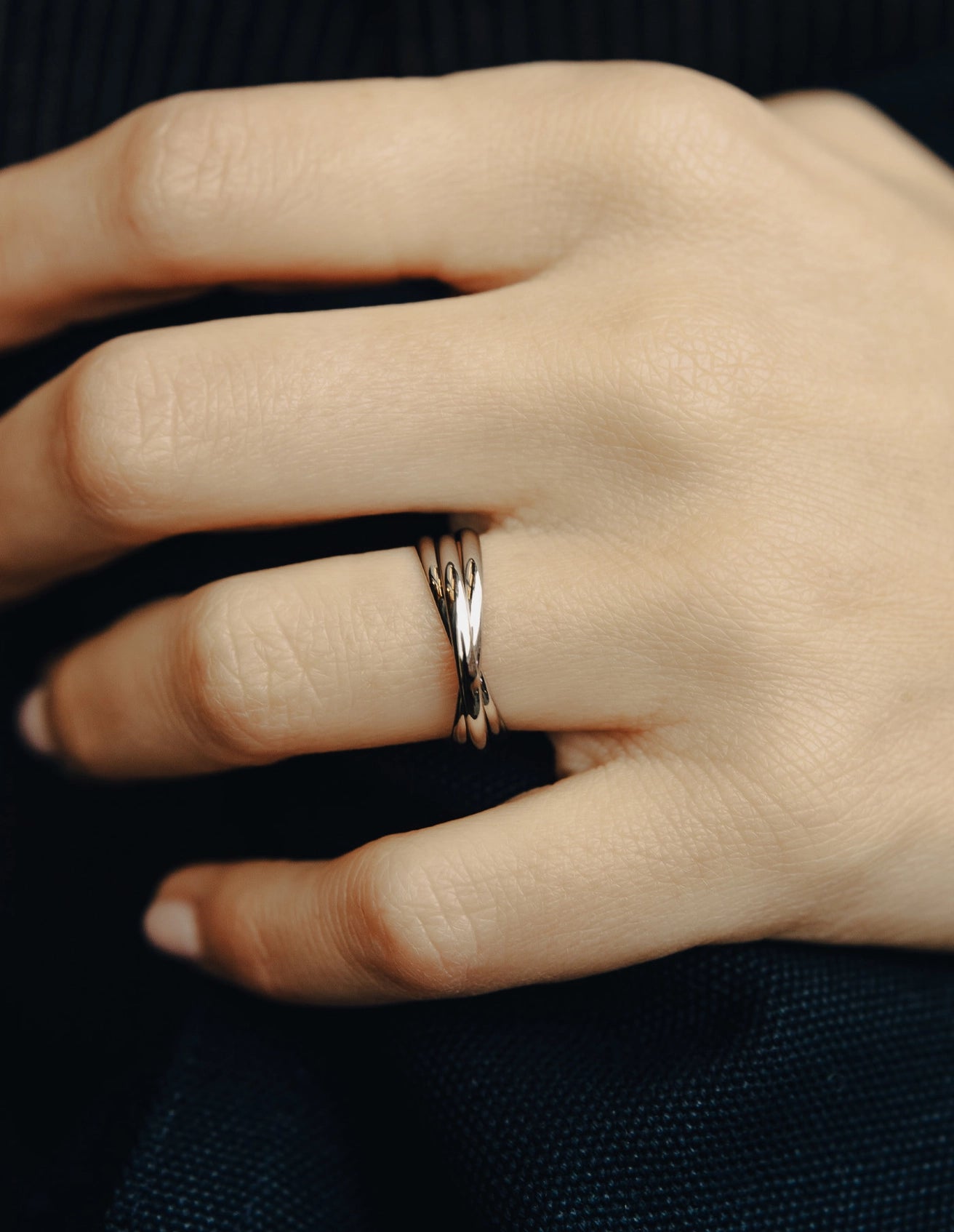 Silver Entwined Ring - Water Resistant Plating by Nordic Muse