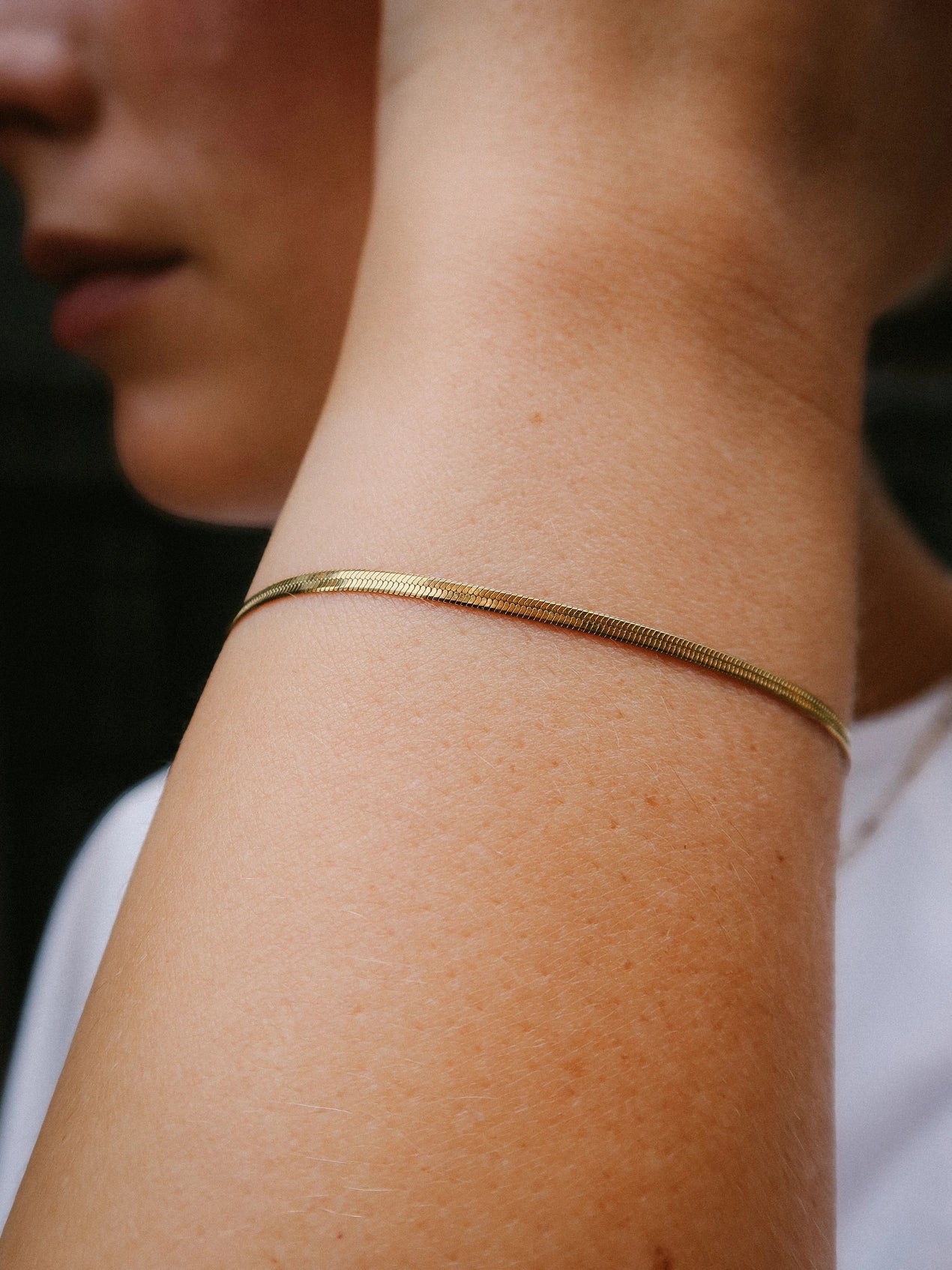 Slim Snake Chain Bracelet - Water Resistant Gold or Silver Plating by Nordic Muse