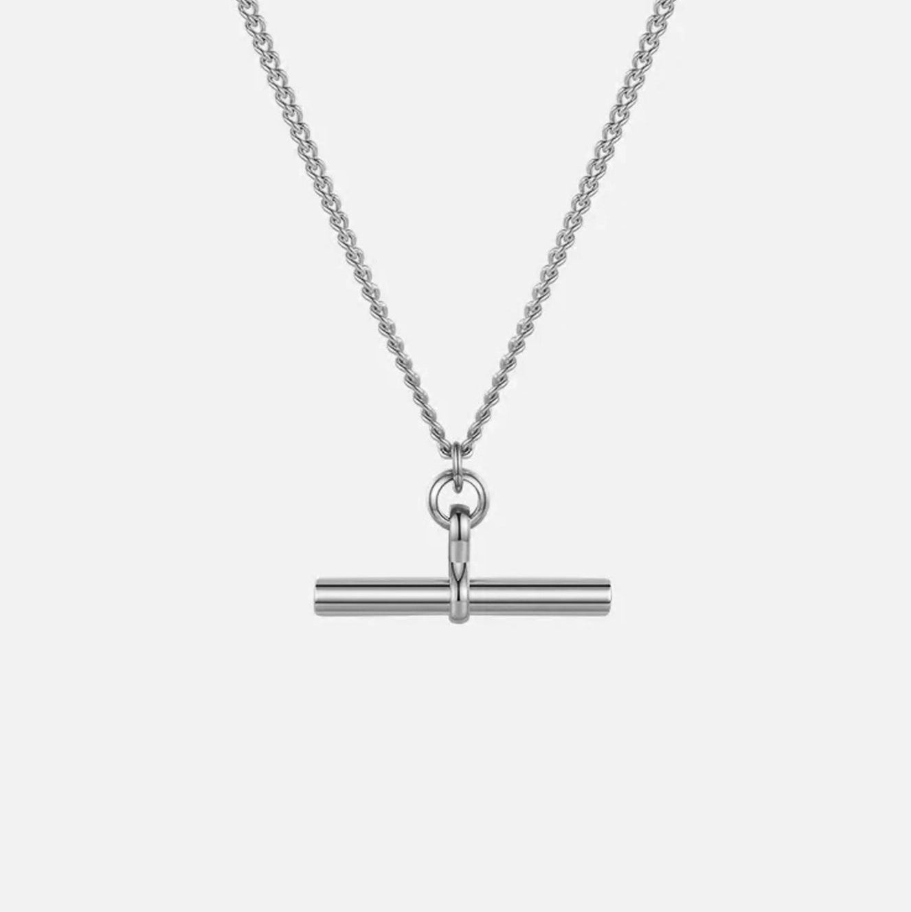 T-Bar Chain Necklace - Water Resistant Silver Plating by Nordic Muse - Lifestory